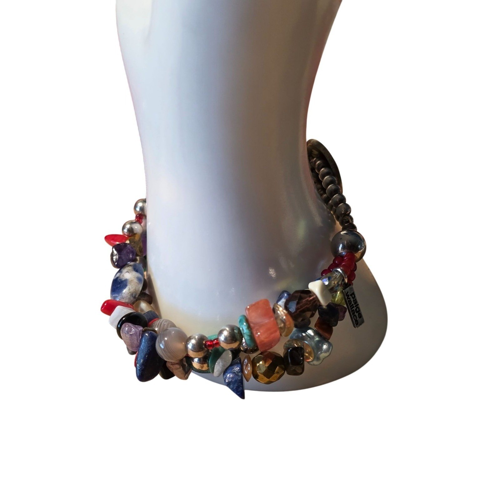 Paige Wallace Handmade Multi-Stone Beaded Bracelet With Buffalo Nickel Clasp - View 4