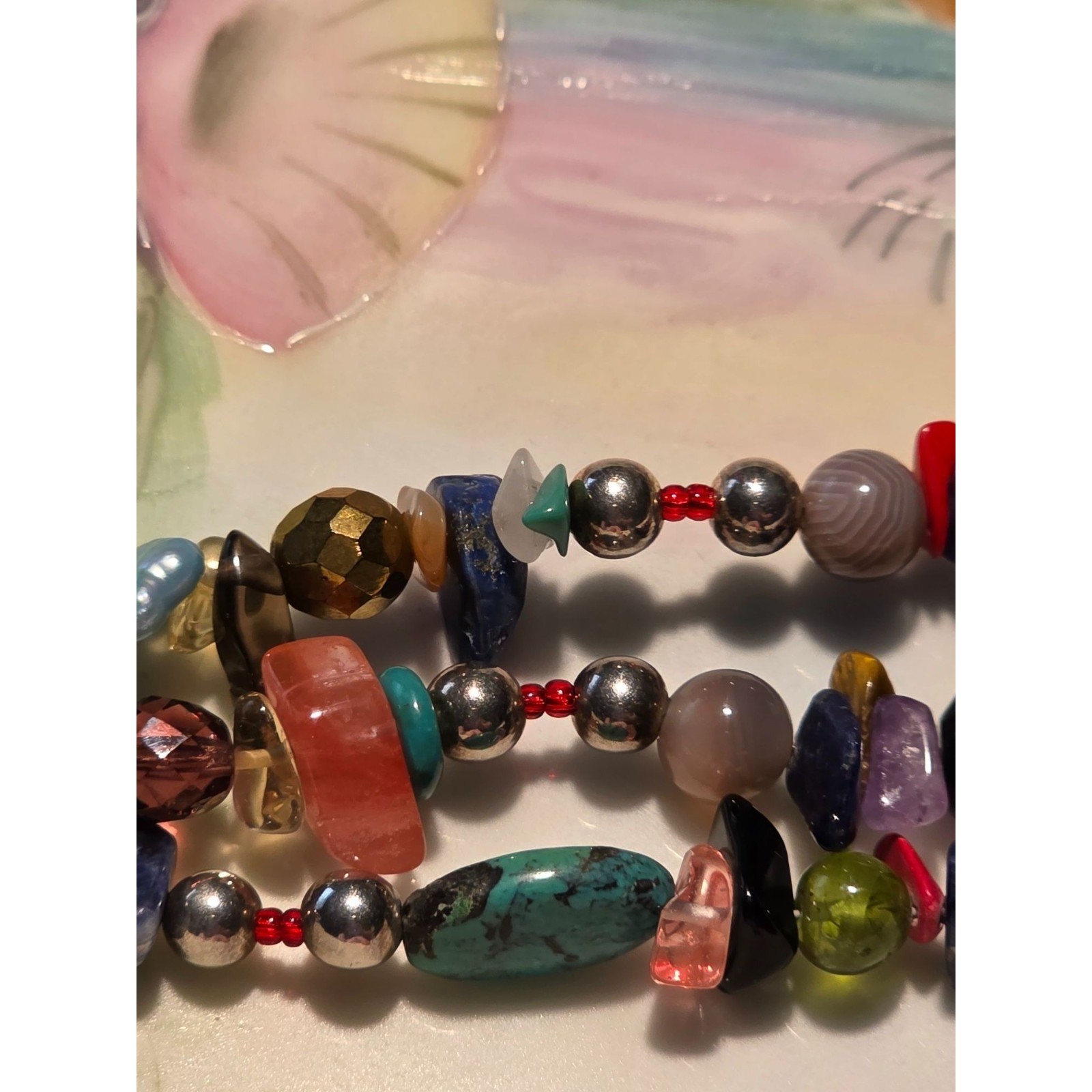 Paige Wallace Handmade Multi-Stone Beaded Bracelet With Buffalo Nickel Clasp - View 6