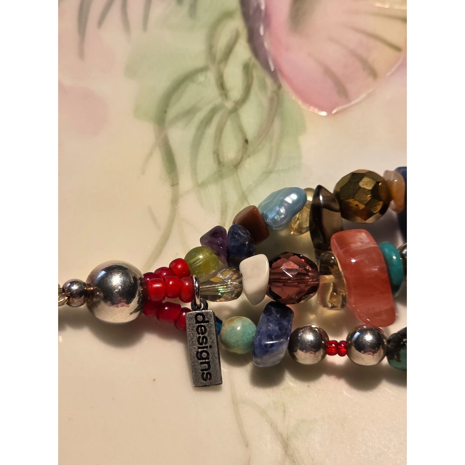 Paige Wallace Handmade Multi-Stone Beaded Bracelet With Buffalo Nickel Clasp - View 9