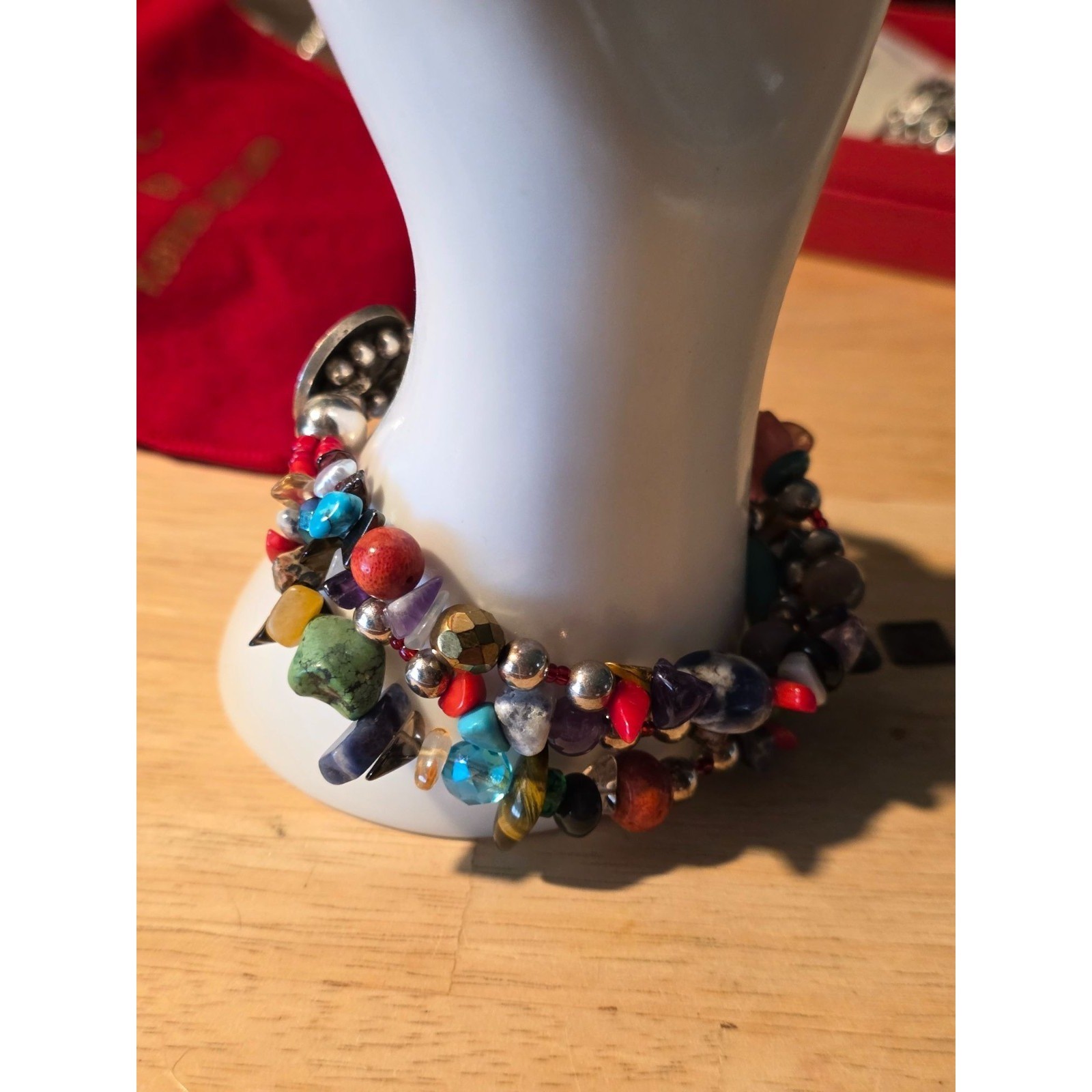 Paige Wallace Handmade Multi-Stone Beaded Bracelet With Buffalo Nickel Clasp - View 11