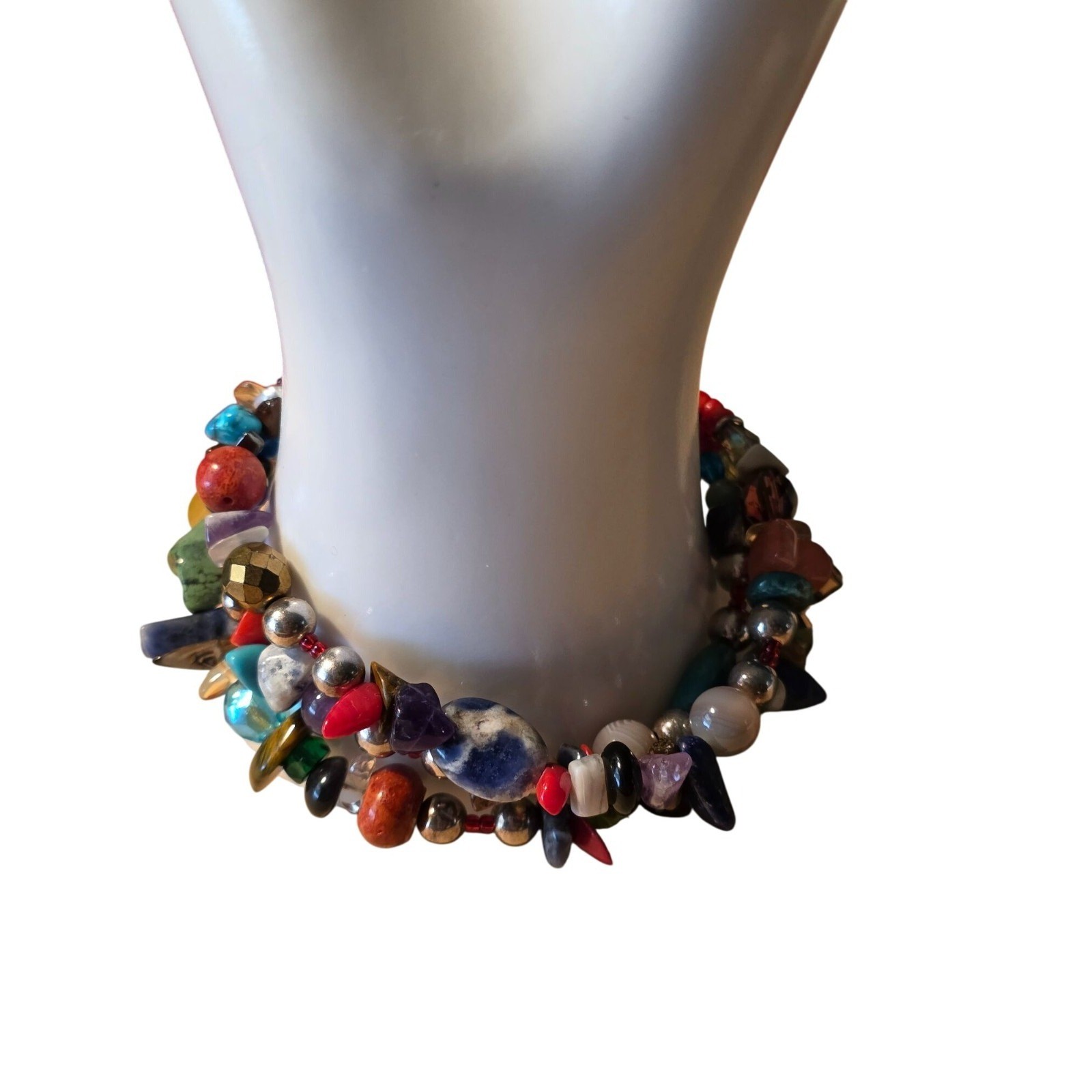 Paige Wallace Handmade Multi-Stone Beaded Bracelet With Buffalo Nickel Clasp - View 13