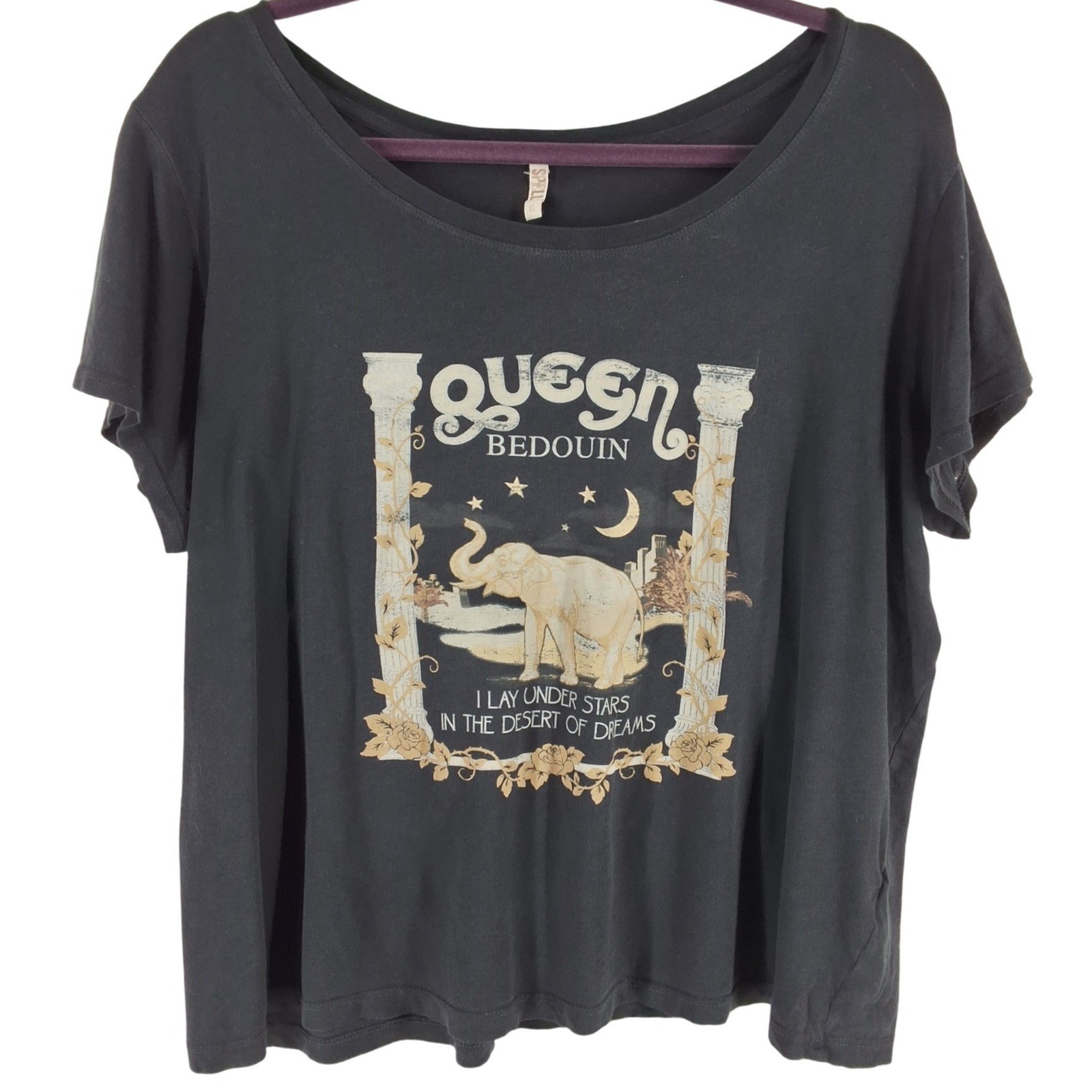 Spell & The Gypsy Collective Queen Bedouin Elephant Graphic Tee Black XL - View 4