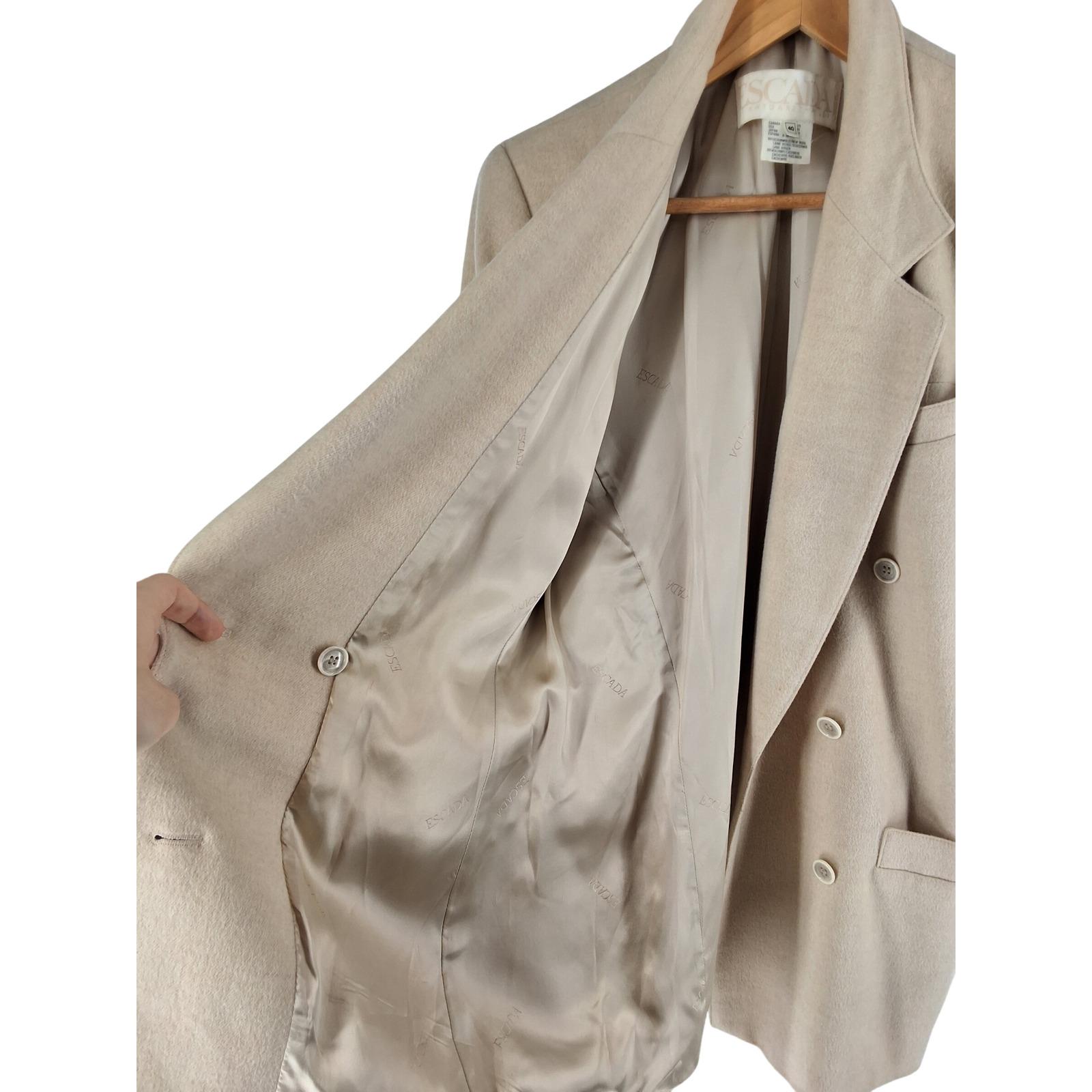Escada Margaretha Ley Vintage Wool Cashmere Double Breasted Blazer 40 - View 3