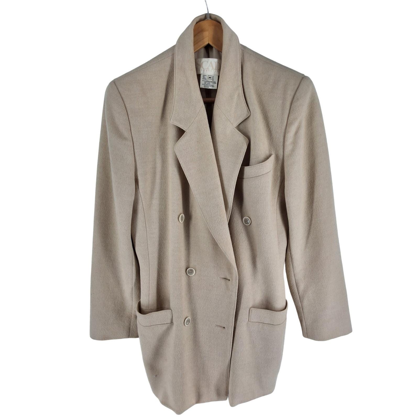 Escada Margaretha Ley Vintage Wool Cashmere Double Breasted Blazer 40 - View 5