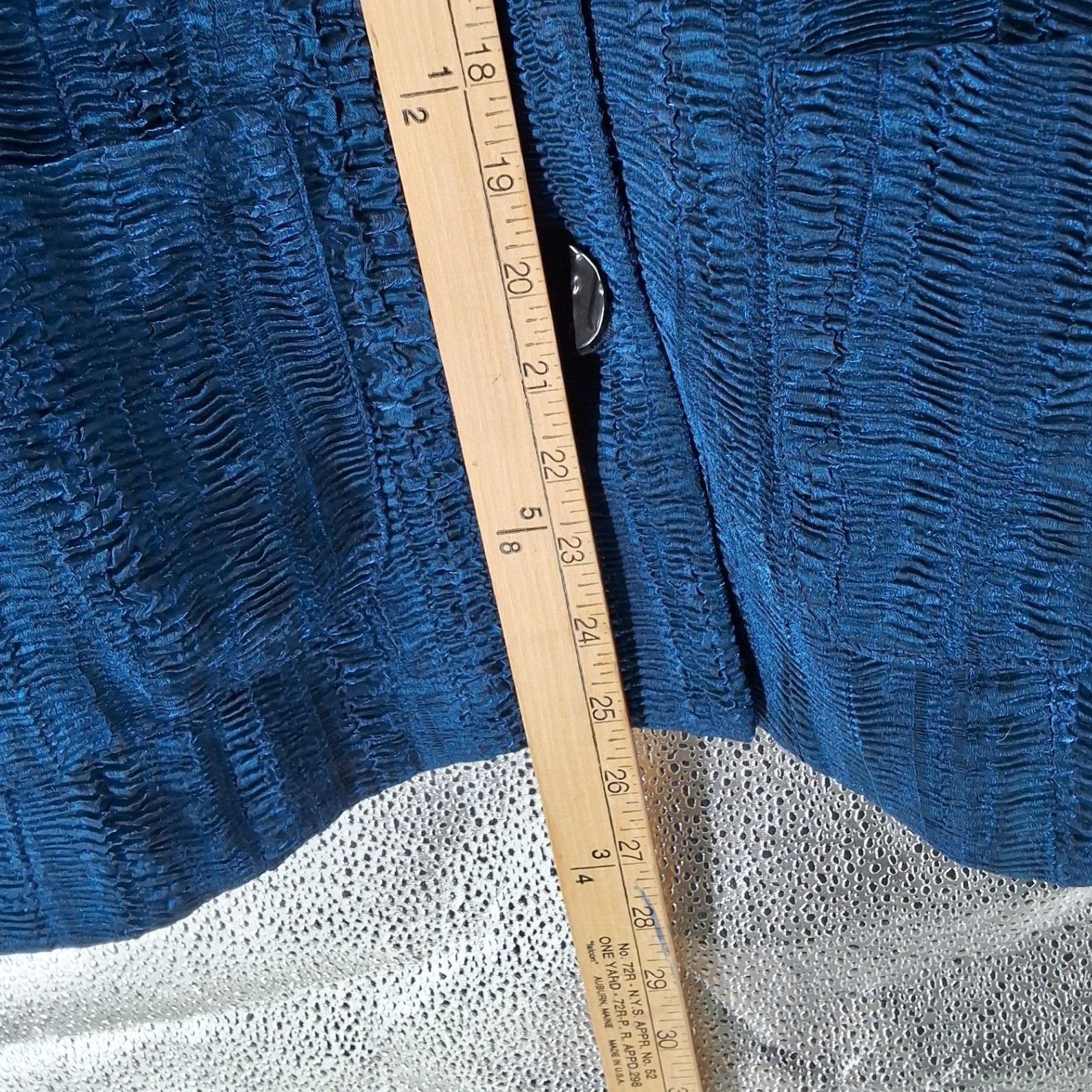 Simonton Says George Simonton Blue Crinkle Textured Blazer Jacket Size M - View 6