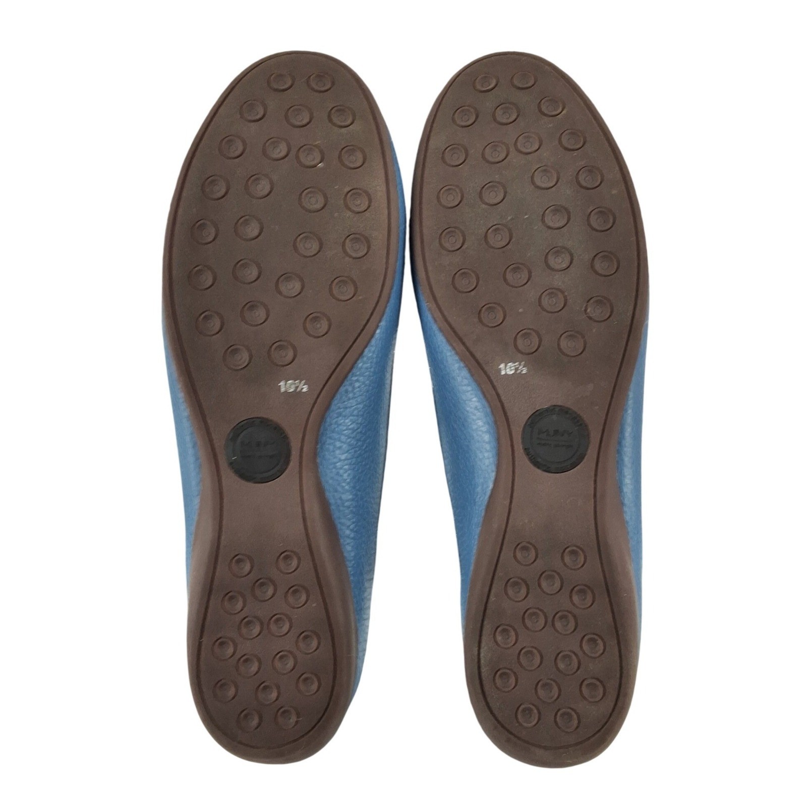 MJNY Marc Joseph New York Womens Blue Grained Leather Driver Loafers Size 10.5 - View 3