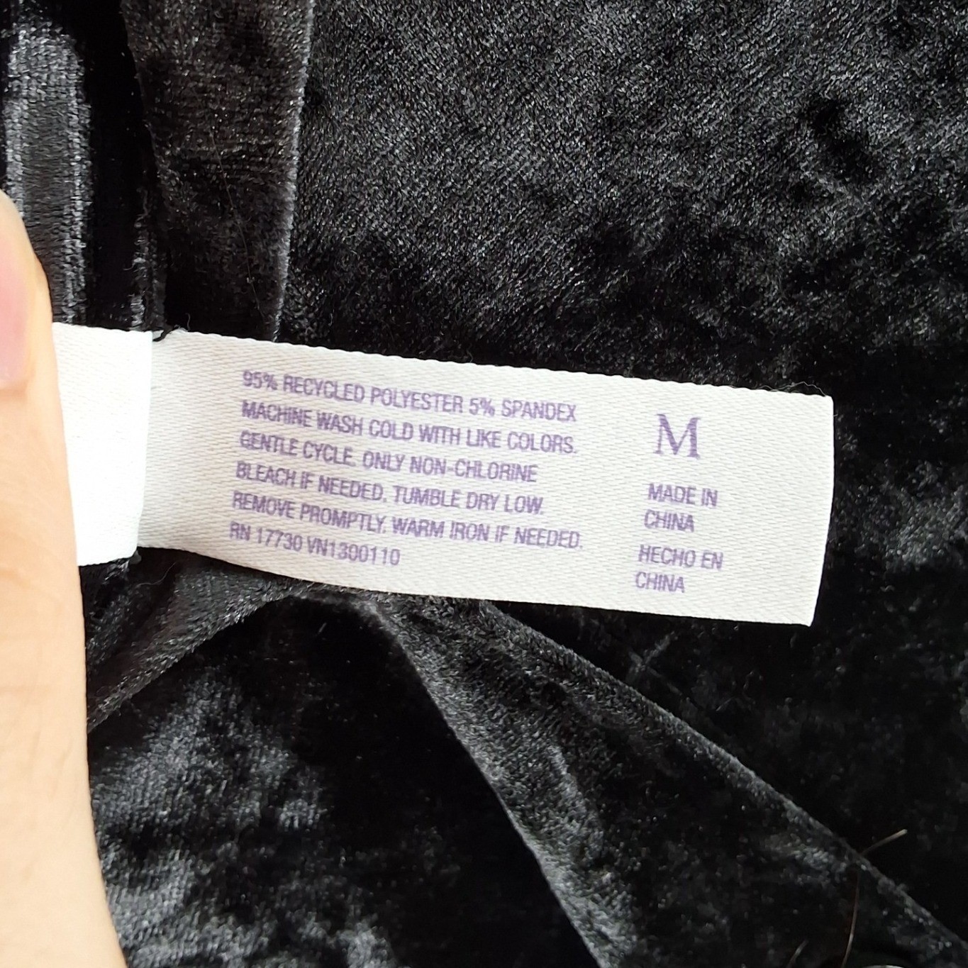 Stars Above Black Crushed Velvet Pajama Set Short Sleeve Button Down Pants M - View 5