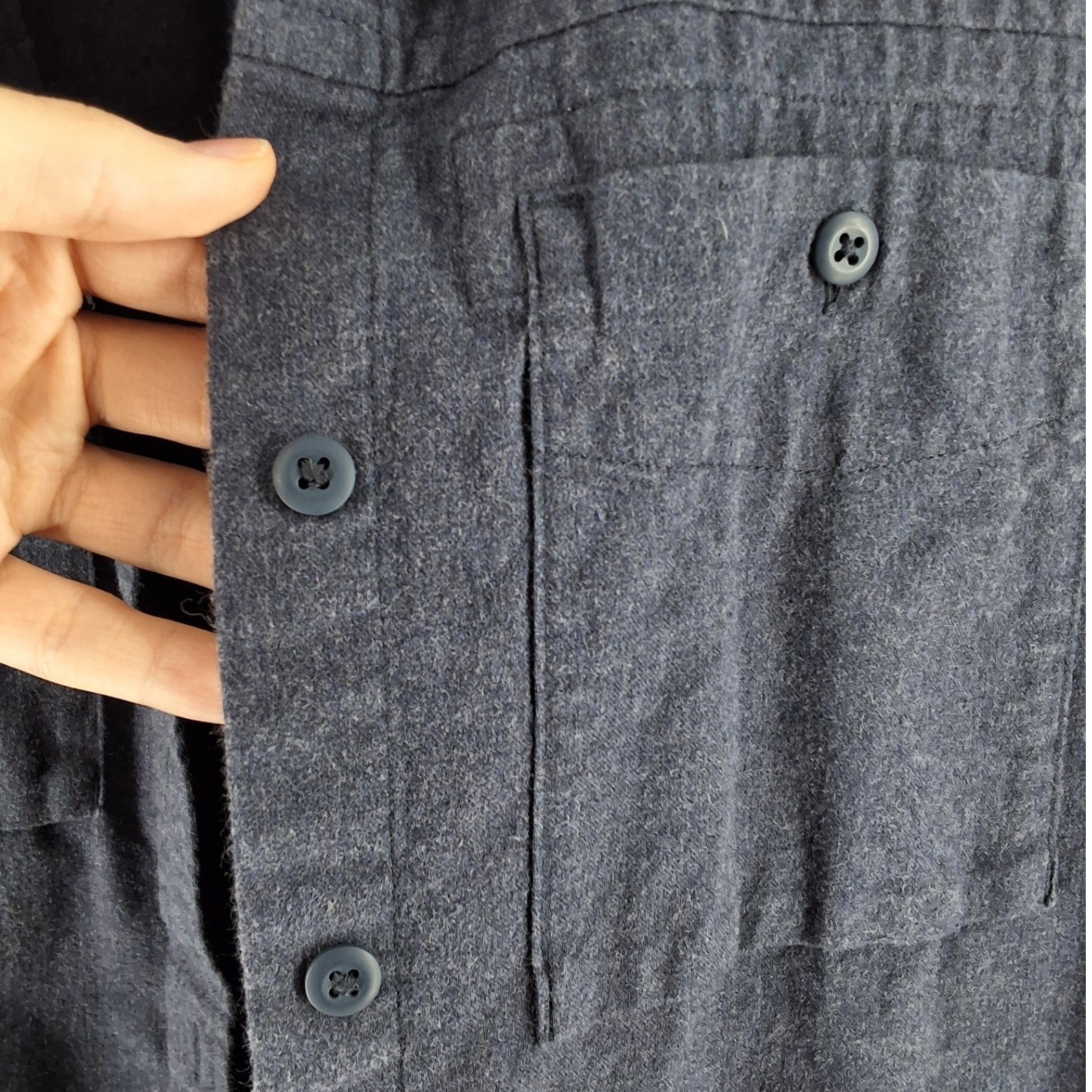 REI Co-op Men's Dark Blue 100% Cotton Long Sleeve Flannel Shirt Medium - View 5