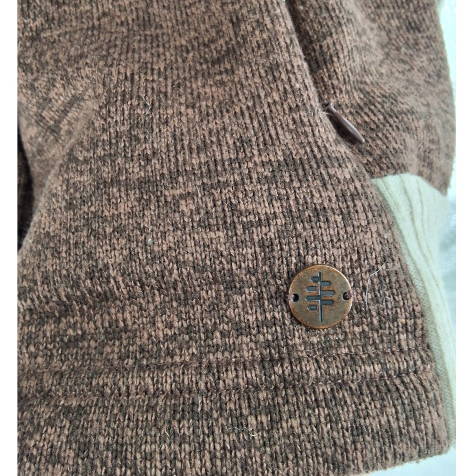 Royal Robbins Womens Small Brown Marled Fleece Full Zip Sweater Jacket - View 3