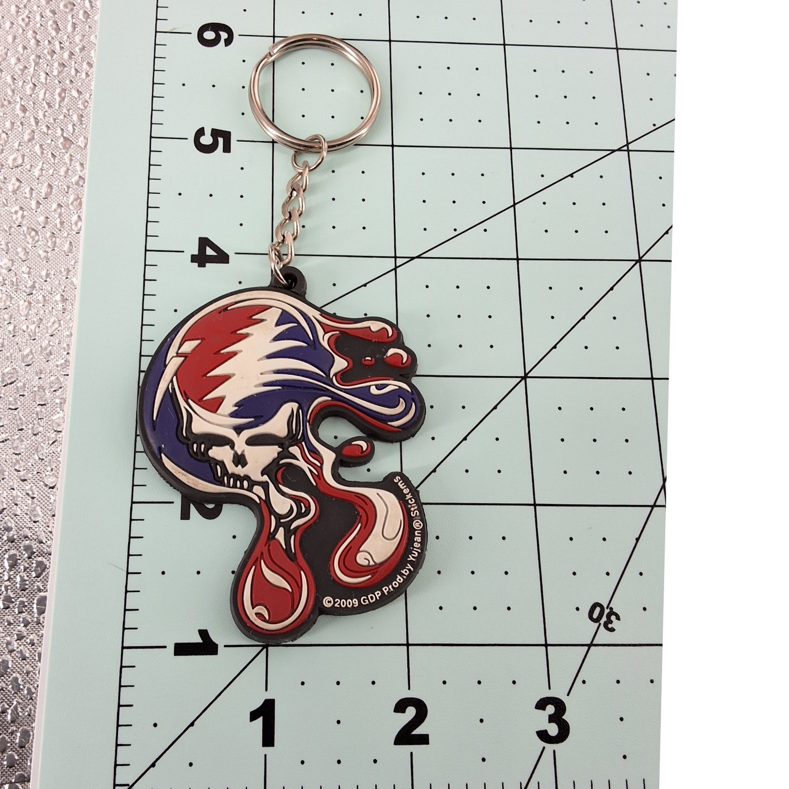 Grateful Dead Melt Your Face Keychain 2009 Yujean Steal Your Face Skull Rubber - View 5