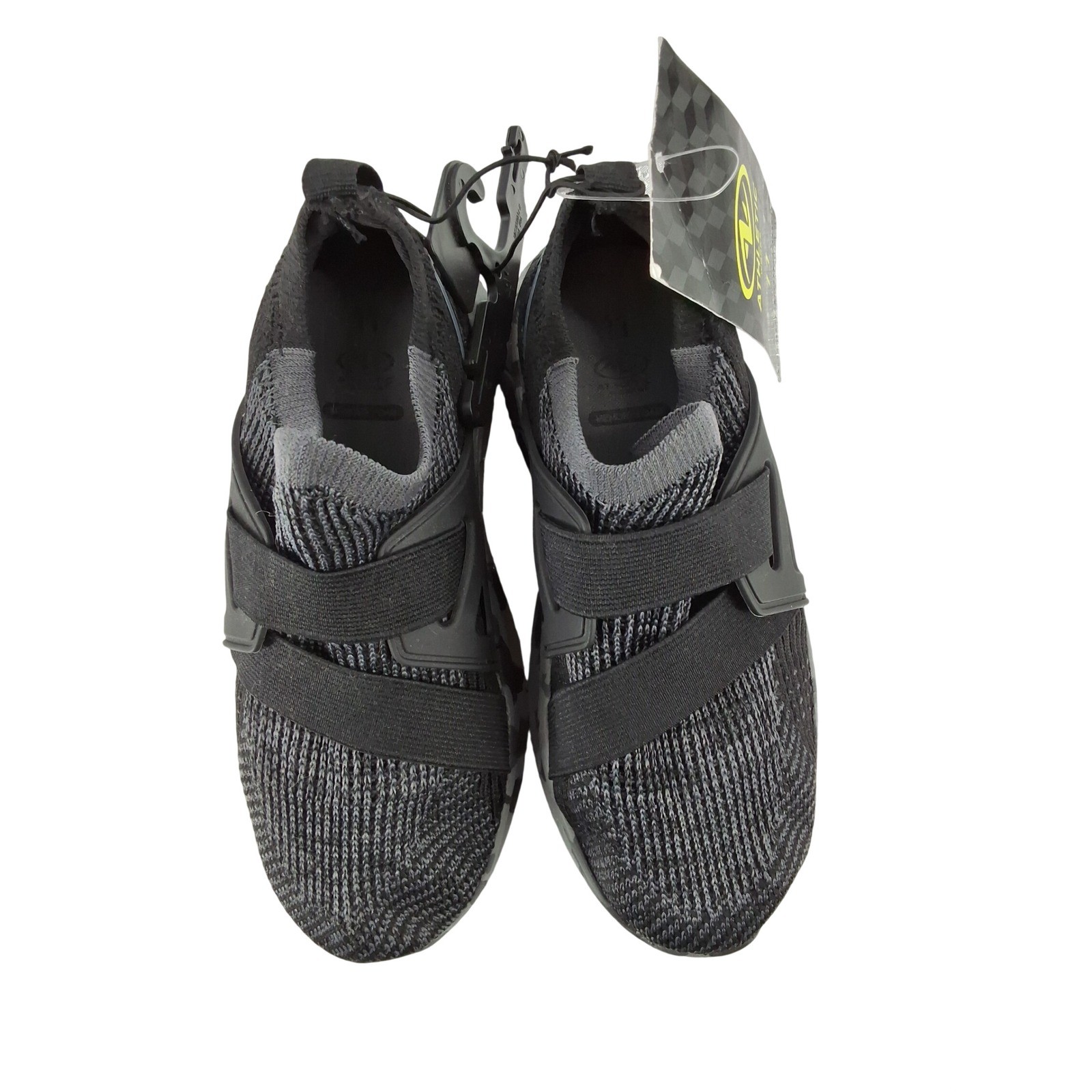 Athletic Works Womens Black Knit Cage Slip On Memory Foam Sneakers Size 11 NEW