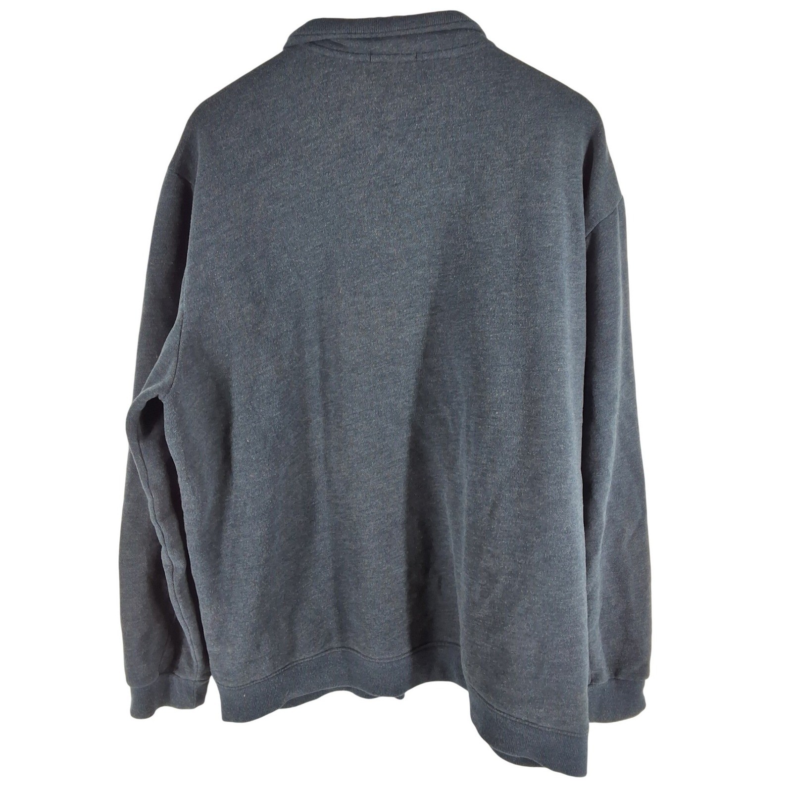 Calvin Klein Mens XXL Full Zip Sweatshirt Navy Blue Heather Fleece Mock Neck - View 8