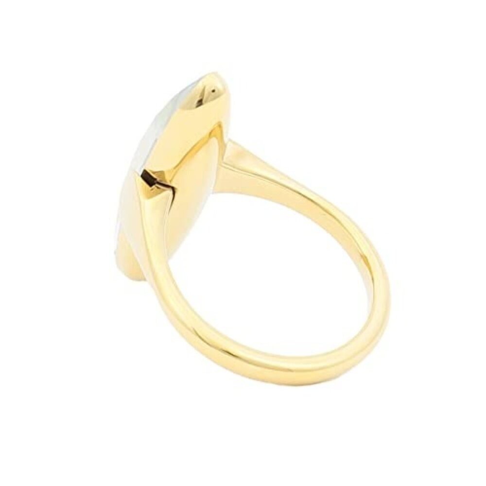 Calvin Klein Continuity Slim Oval Faceted Yellow Glass Stone Ring Size 9 NWT - View 5
