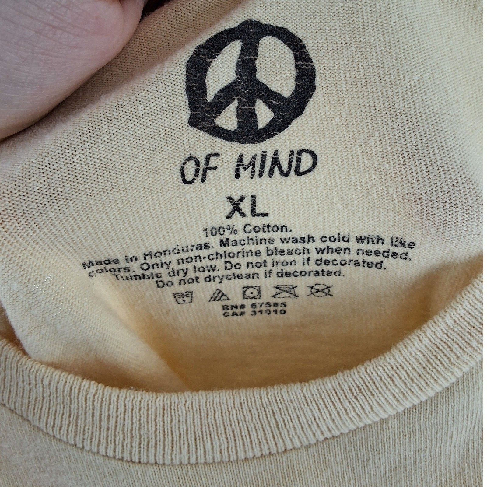 Of Mind Frog Graphic Tee Yellow 100% Organic Cotton XL
