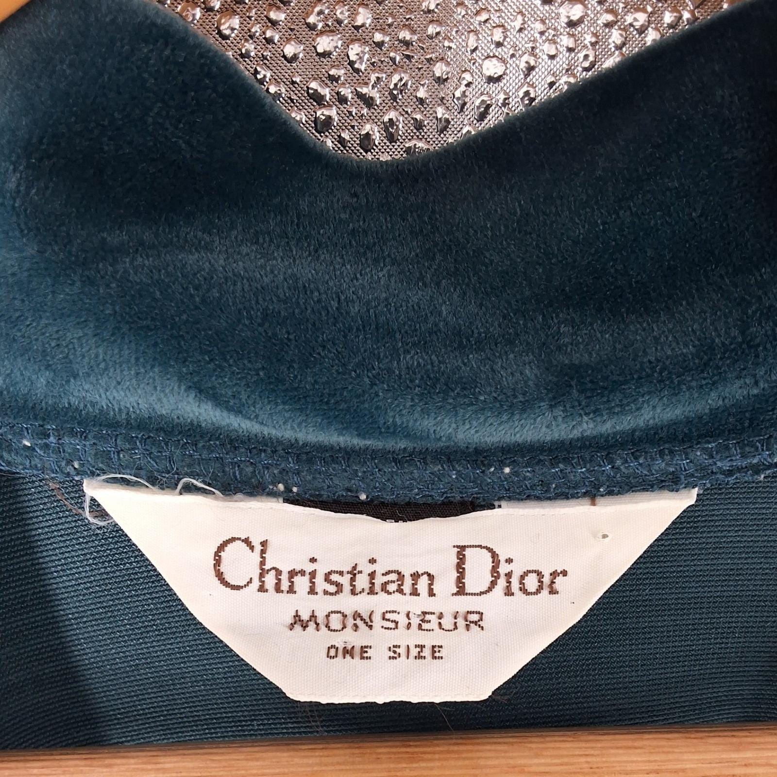 Vintage Christian Dior Monsieur Teal Blue Velour Robe One Size OS