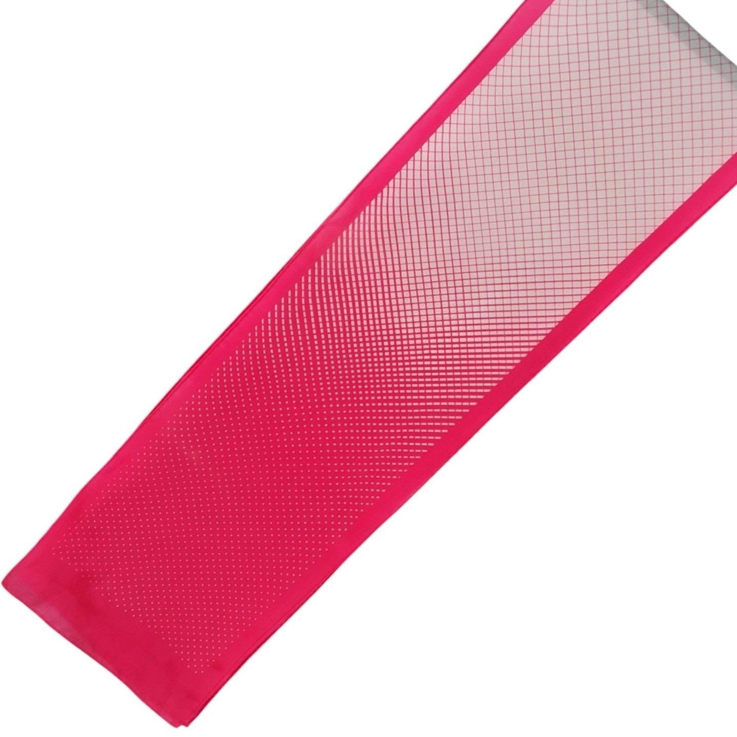 Sacha Hot Pink White Gradient Polka Dot Grid Rectangular Scarf