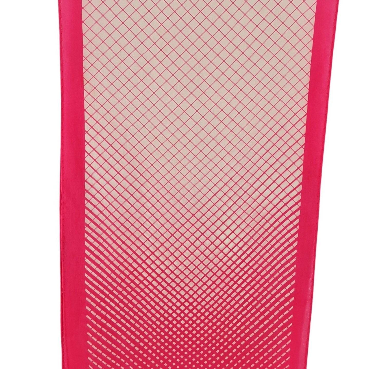 Sacha Hot Pink White Gradient Polka Dot Grid Rectangular Scarf - View 3