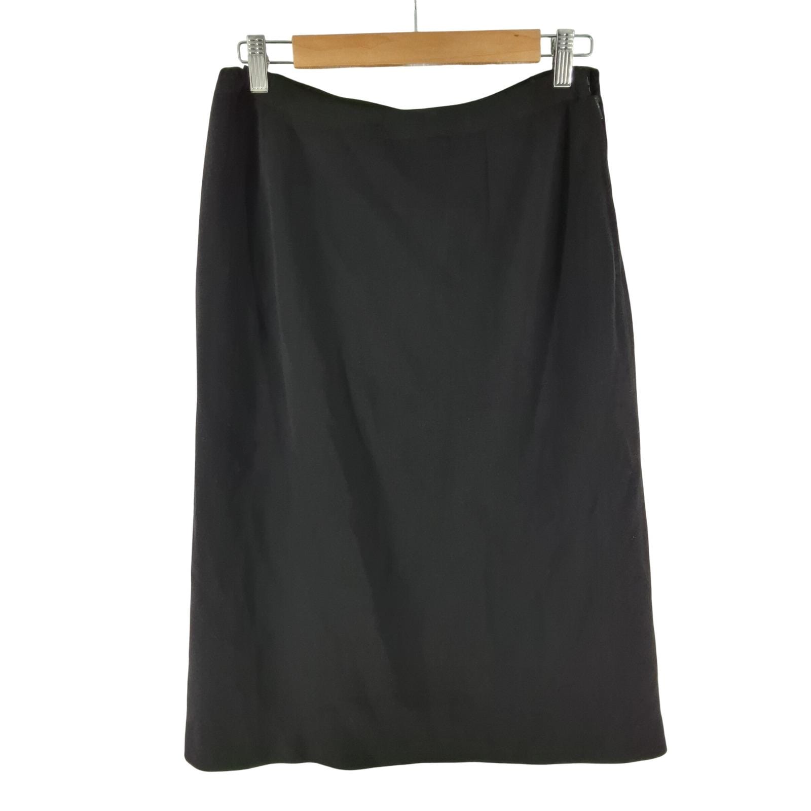 Vintage Marchesa di Gresy I Magnin Black Wool Pencil Skirt Made in Italy Sz 18