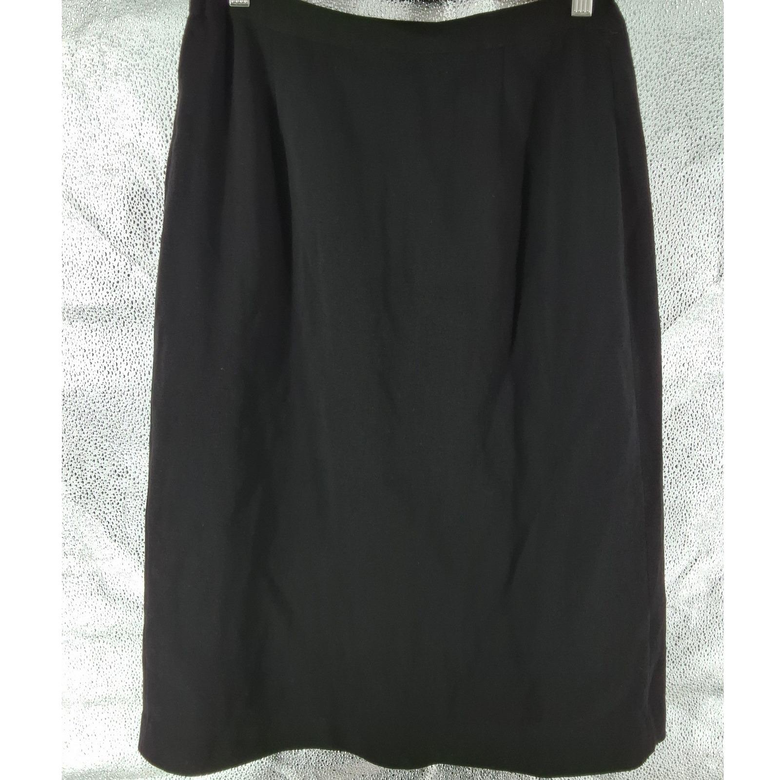 Vintage Marchesa di Gresy I Magnin Black Wool Pencil Skirt Made in Italy Sz 18 - View 3