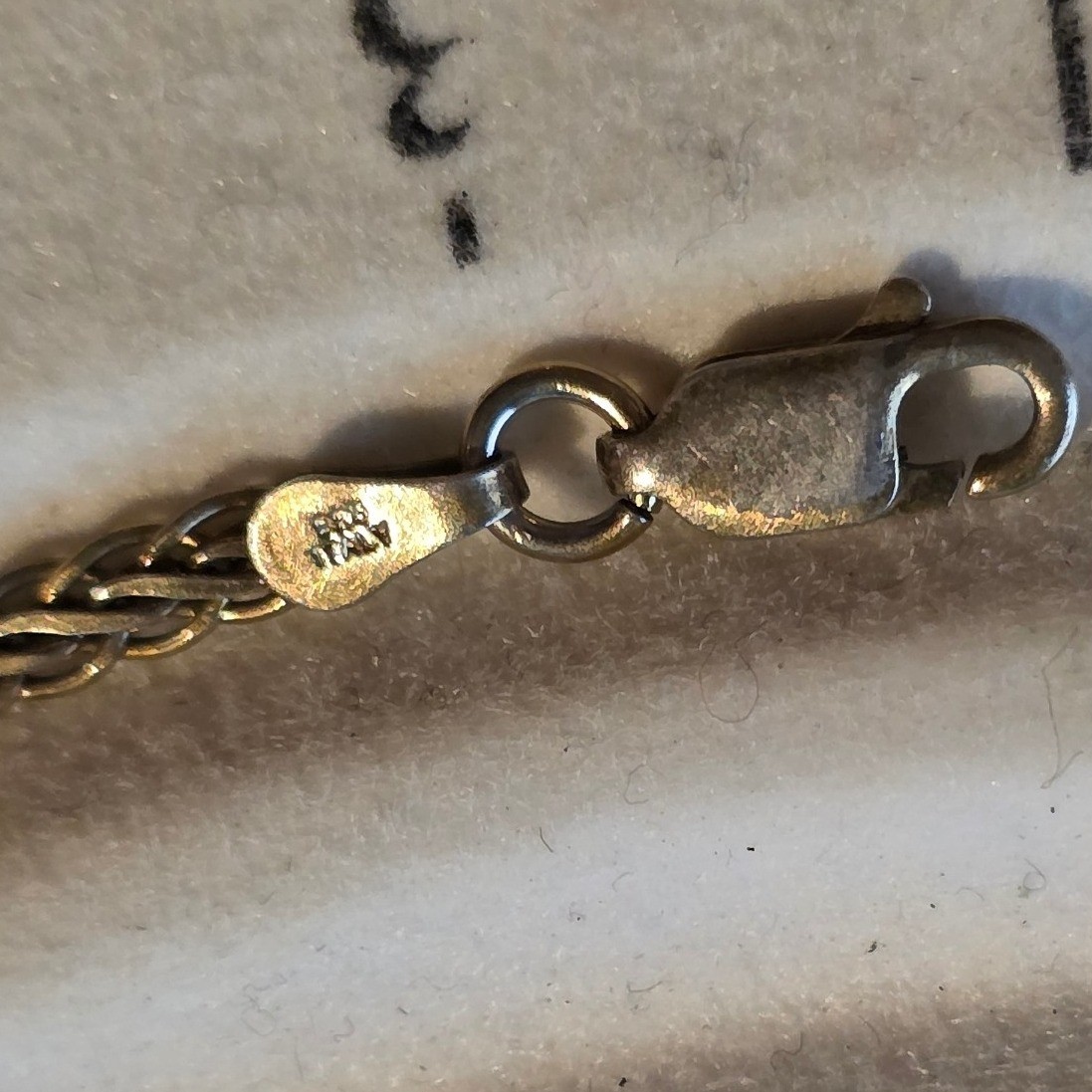 Italy 925 Sterling Silver Gold Vermeil Wheat Chain Bracelet 7" 3.2g Minimalist - View 3
