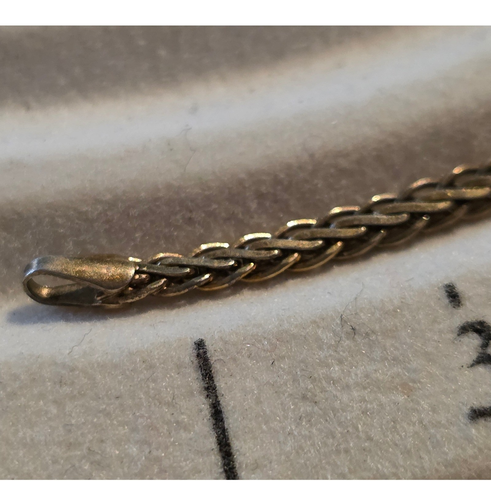 Italy 925 Sterling Silver Gold Vermeil Wheat Chain Bracelet 7" 3.2g Minimalist - View 6