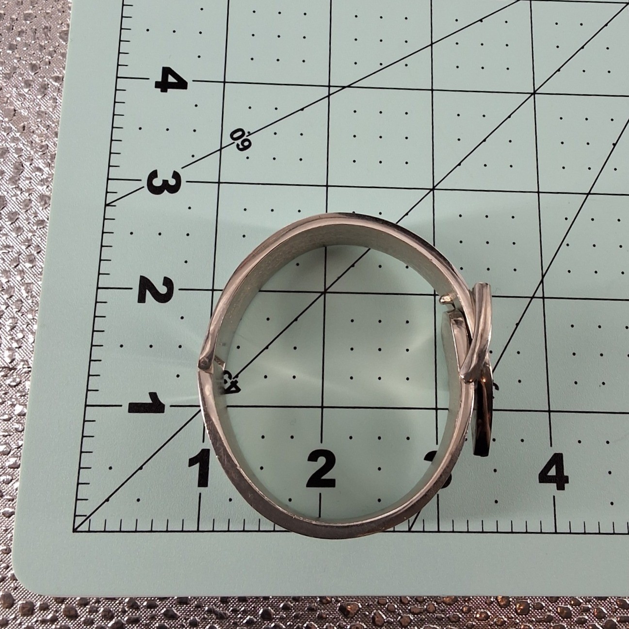 Silver Tone Zebra Print Glitter Belt Buckle Hinged Cuff Bracelet Statement Piece - View 9