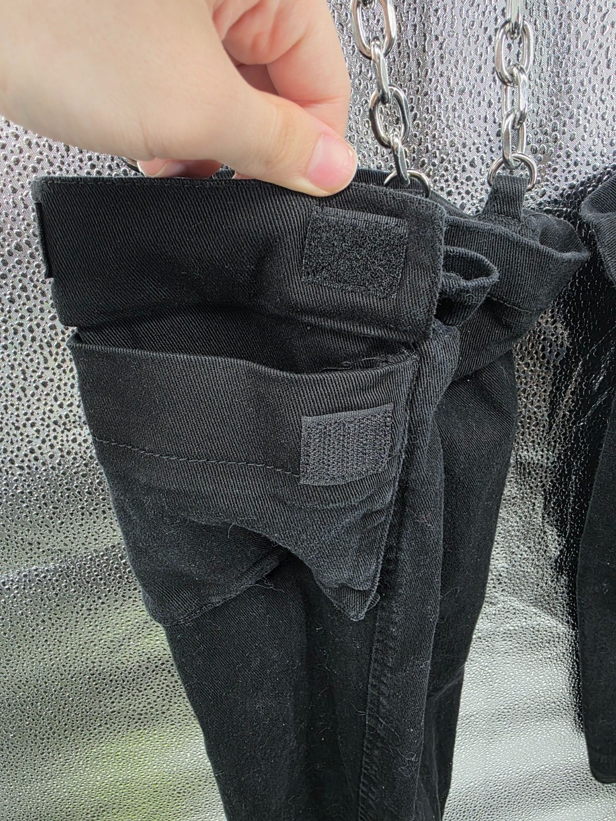 Black Chain-Linked Convertible Pants With Cargo Pockets Size XXS - View 6