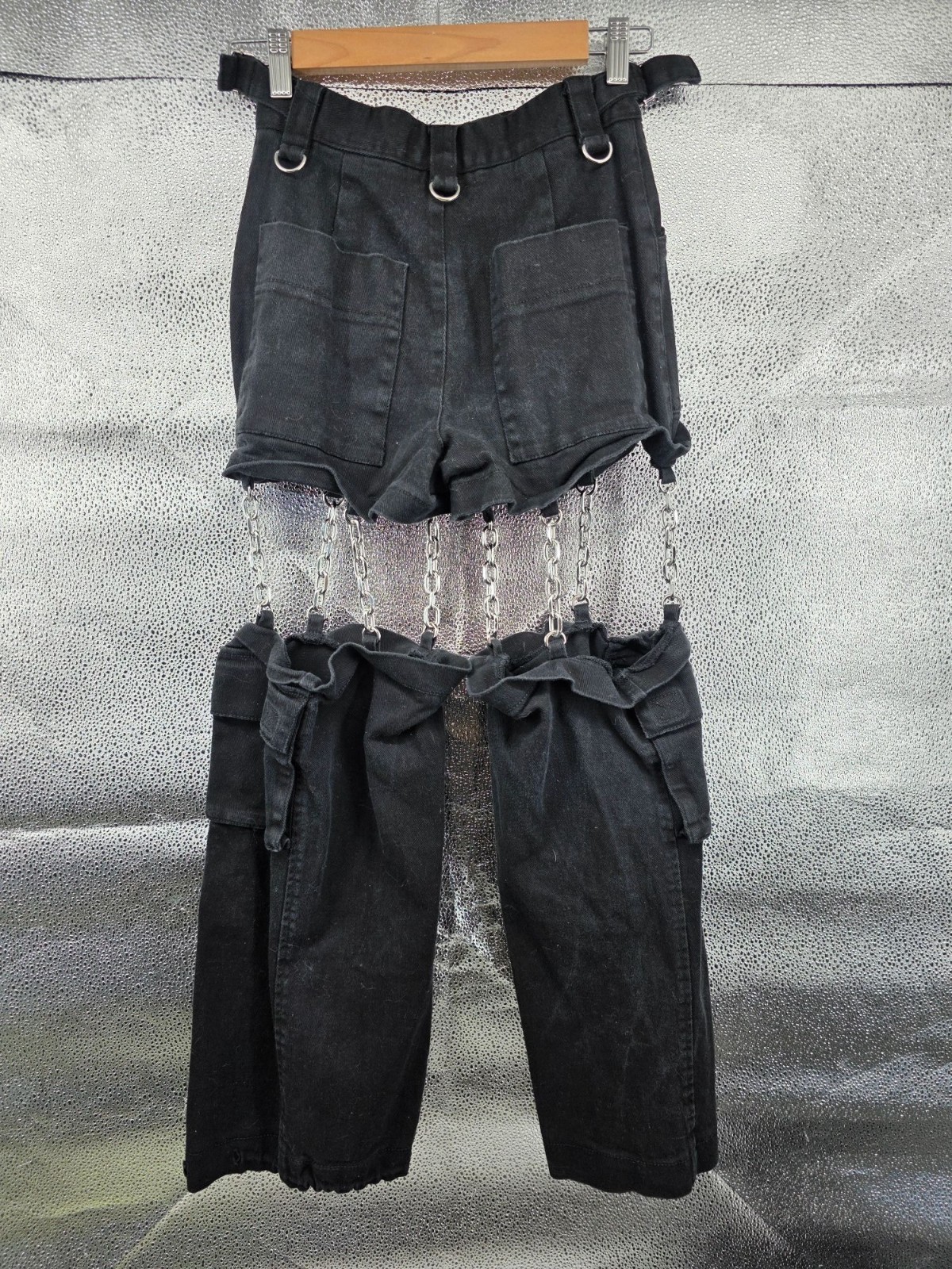 Black Chain-Linked Convertible Pants With Cargo Pockets Size XXS - View 11