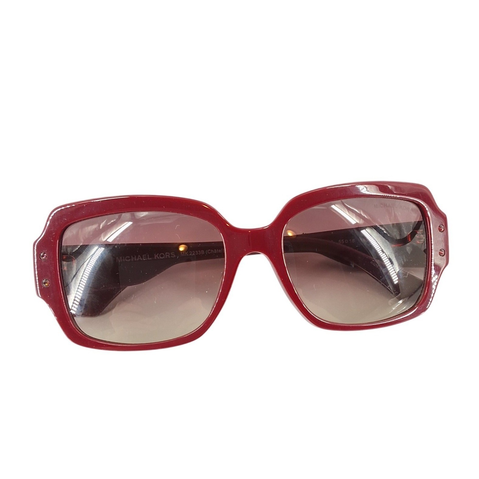 Michael Kors MK2233B Chatel Burgundy Square Sunglasses with Case and Cloth
