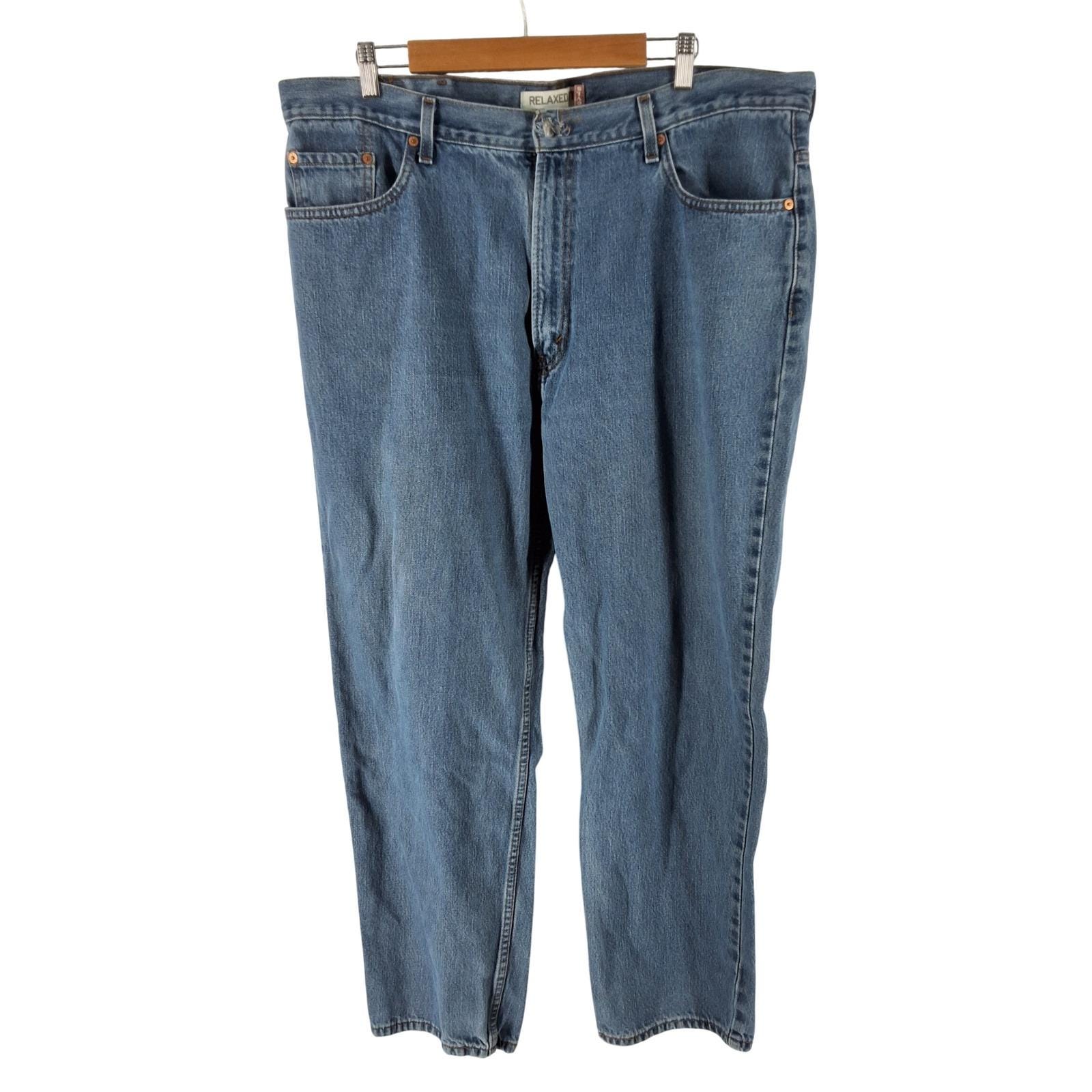 Levis 550 Relaxed Fit Jeans Highrise 42x32 Blue Denim Tapered Leg 100% Cotton