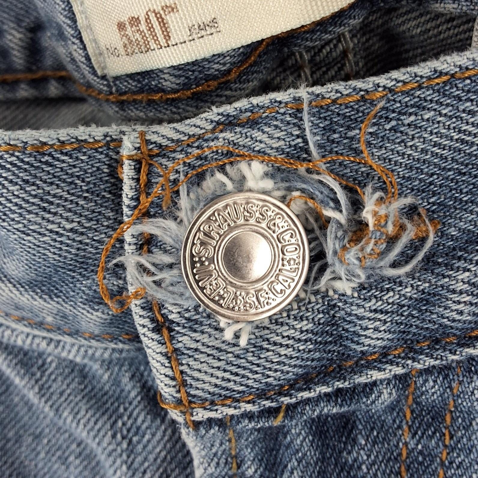 Levis 550 Relaxed Fit Jeans Highrise 42x32 Blue Denim Tapered Leg 100% Cotton - View 8