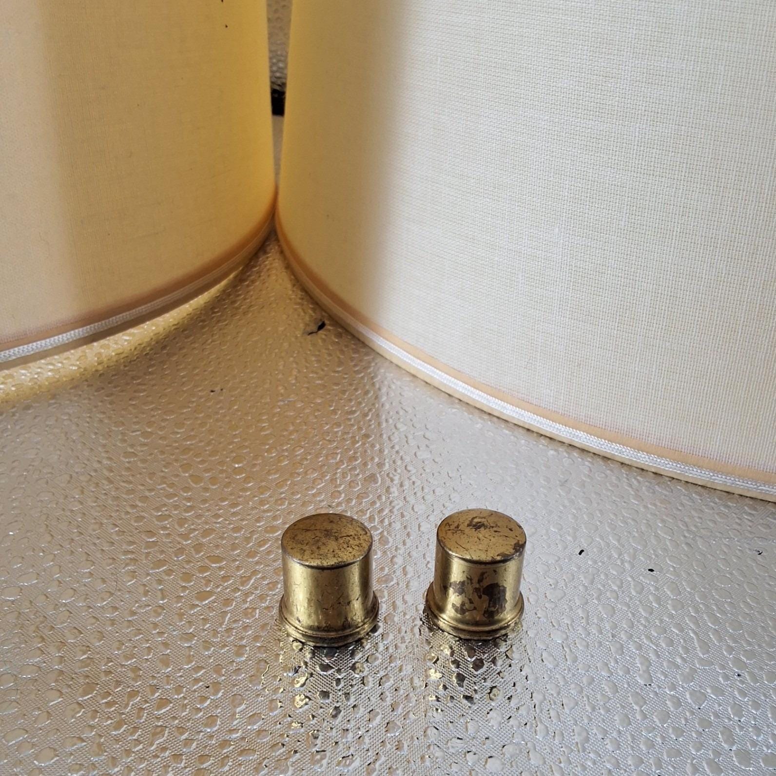 Vintage 1964 CN Burman Co White Ceramic Teardrop Table Lamps Pair MCM 28" - View 5