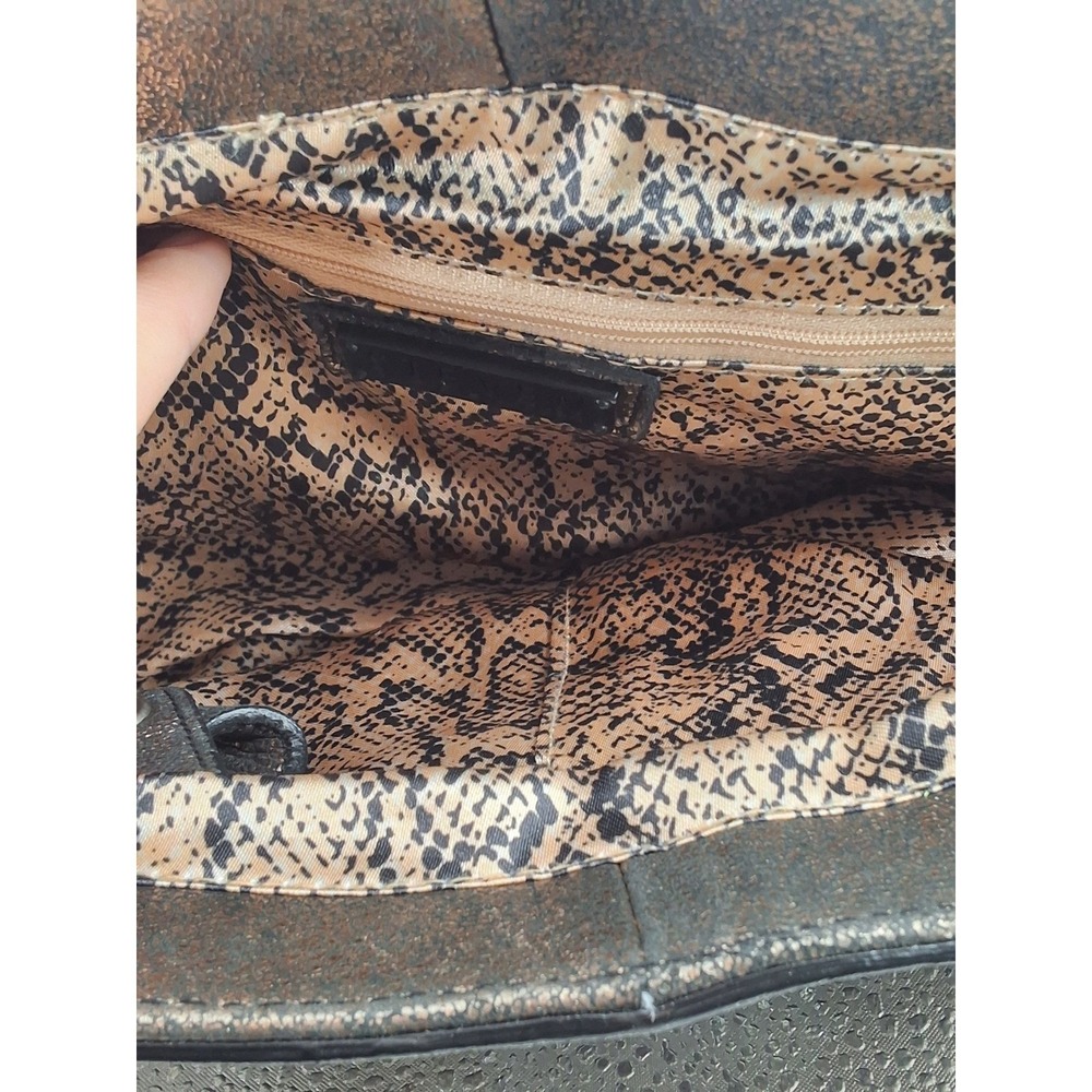 Steven by Steve Madden Lady Unique Lock Clutch Bronze Metallic Crackled - View 8