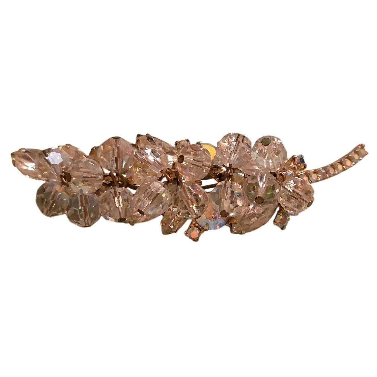 Vintage Juliana Gold Tone AB Crystal Cha-Cha Branch Brooch