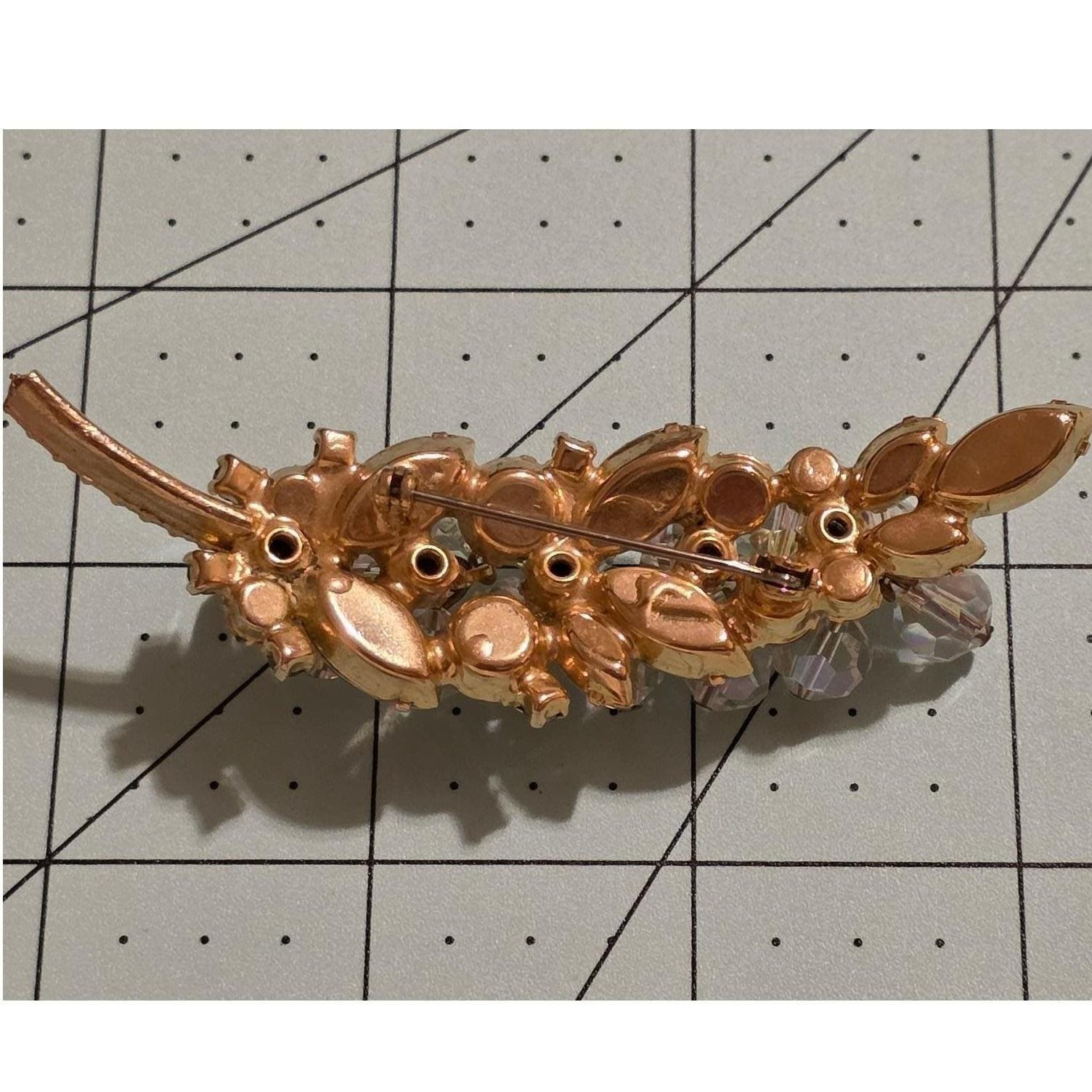 Vintage Juliana Gold Tone AB Crystal Cha-Cha Branch Brooch - View 3