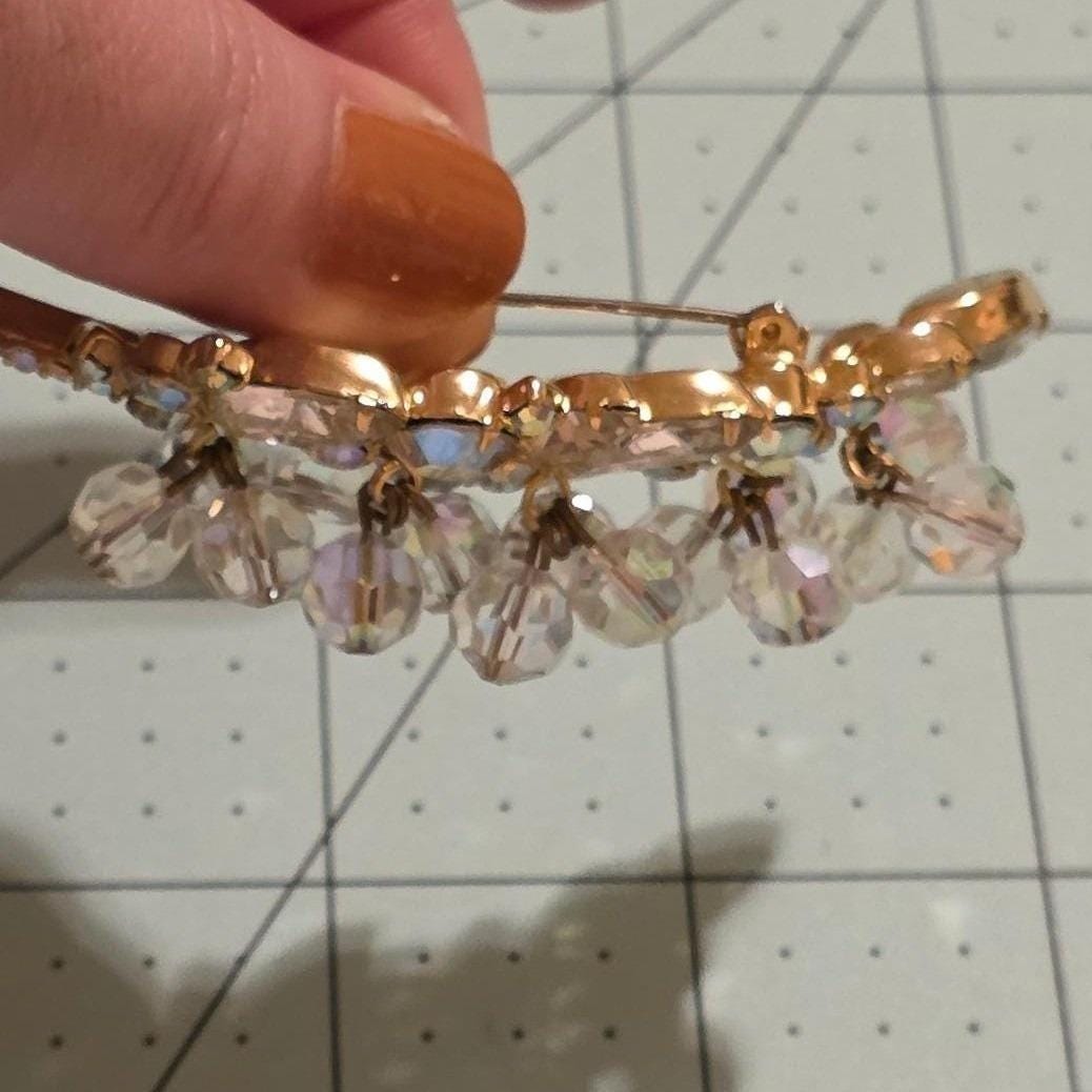 Vintage Juliana Gold Tone AB Crystal Cha-Cha Branch Brooch - View 6