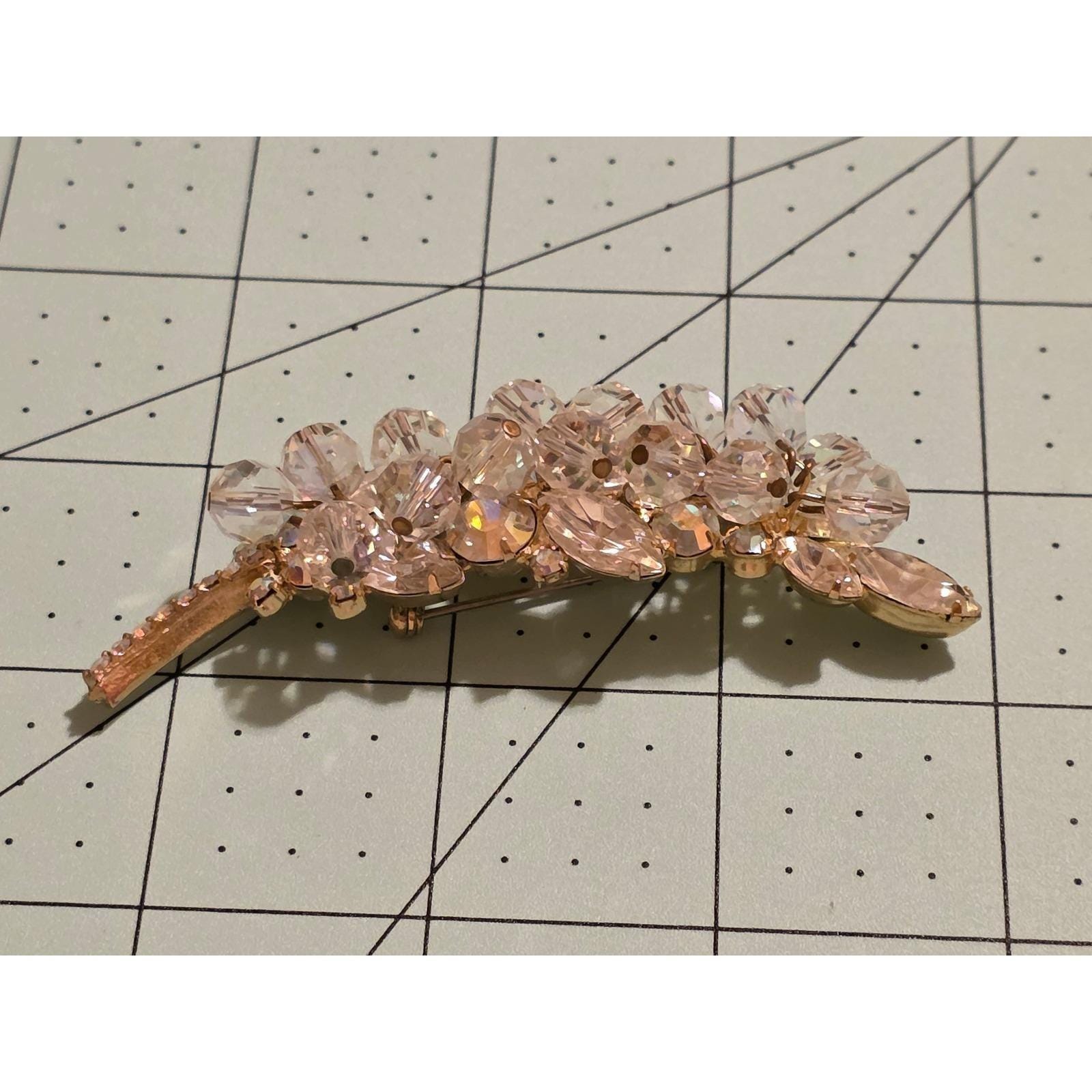Vintage Juliana Gold Tone AB Crystal Cha-Cha Branch Brooch - View 8