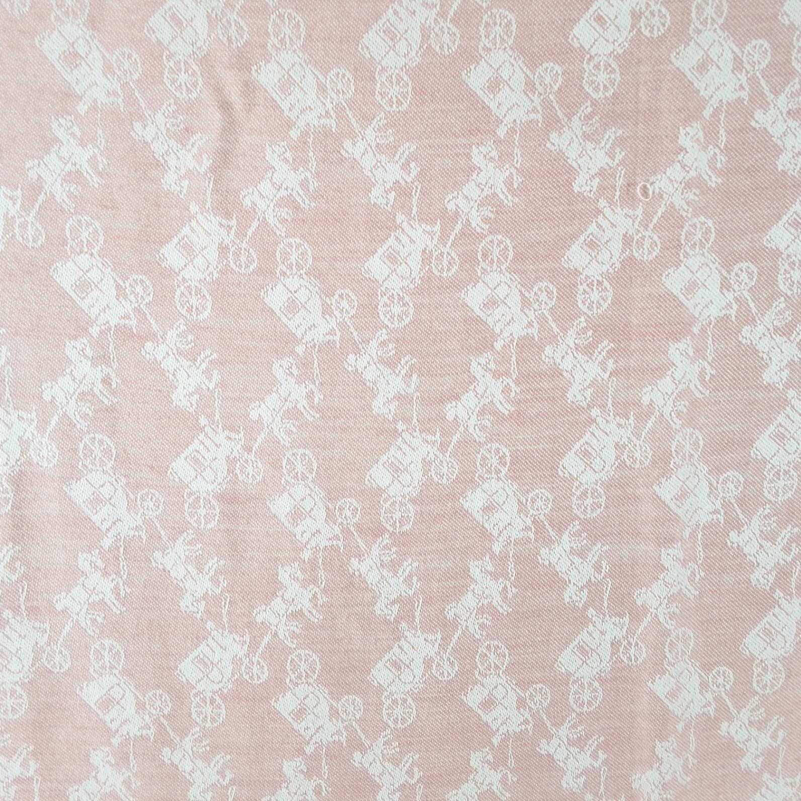 Coach Horse And Carriage Jacquard Scarf Pink Bone Oversized Shawl 51 In