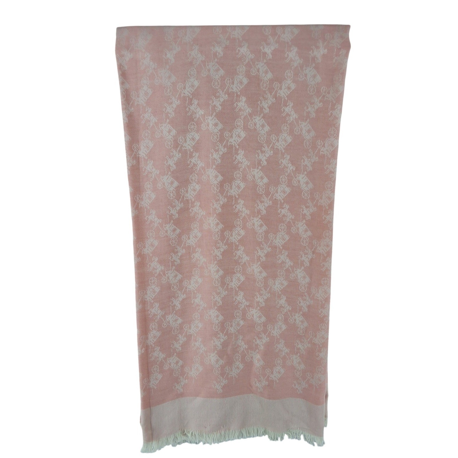 Coach Horse And Carriage Jacquard Scarf Pink Bone Oversized Shawl 51 In - View 4