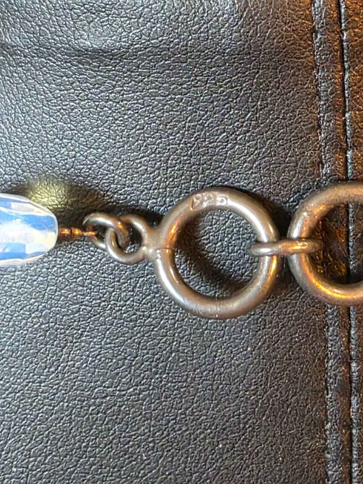 Sterling Silver Faceted Opalite Y-Drop Toggle Necklace Blue Clear 18 In - View 4