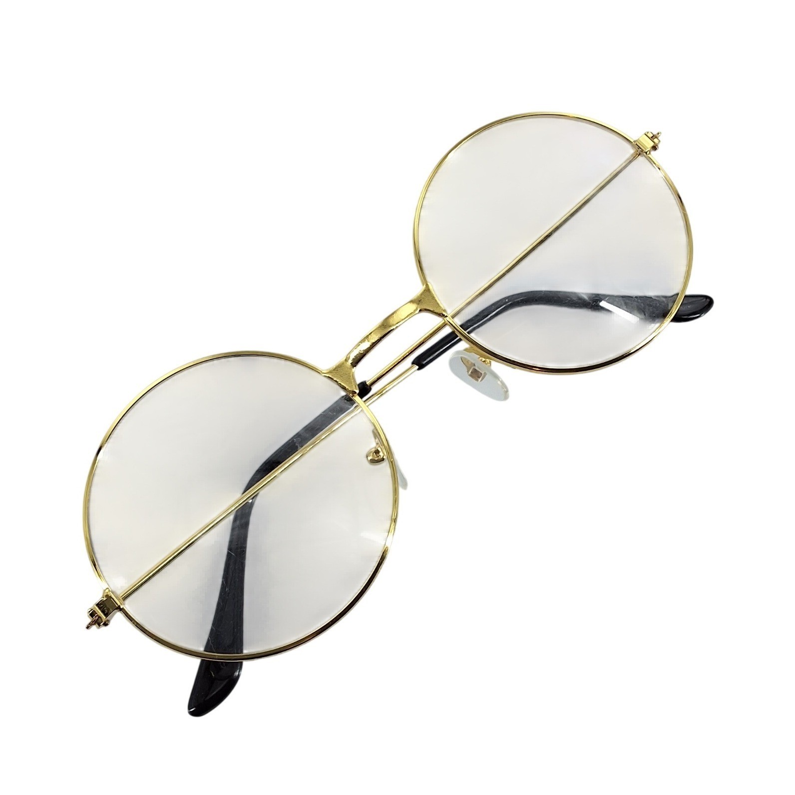Vintage Style Gold Round Wire Frame Glasses Clear Lens Retro Unisex Spectacles