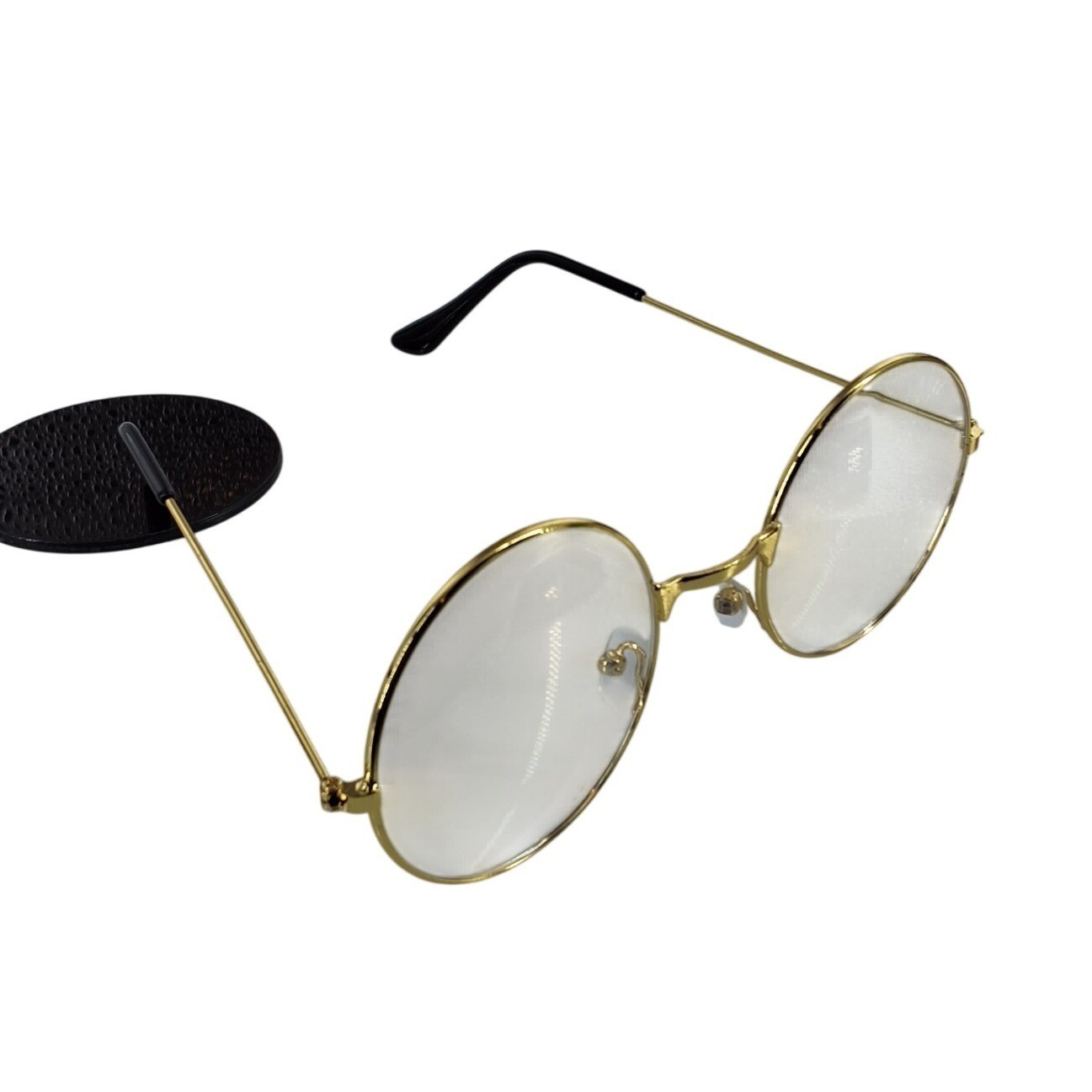 Vintage Style Gold Round Wire Frame Glasses Clear Lens Retro Unisex Spectacles - View 4