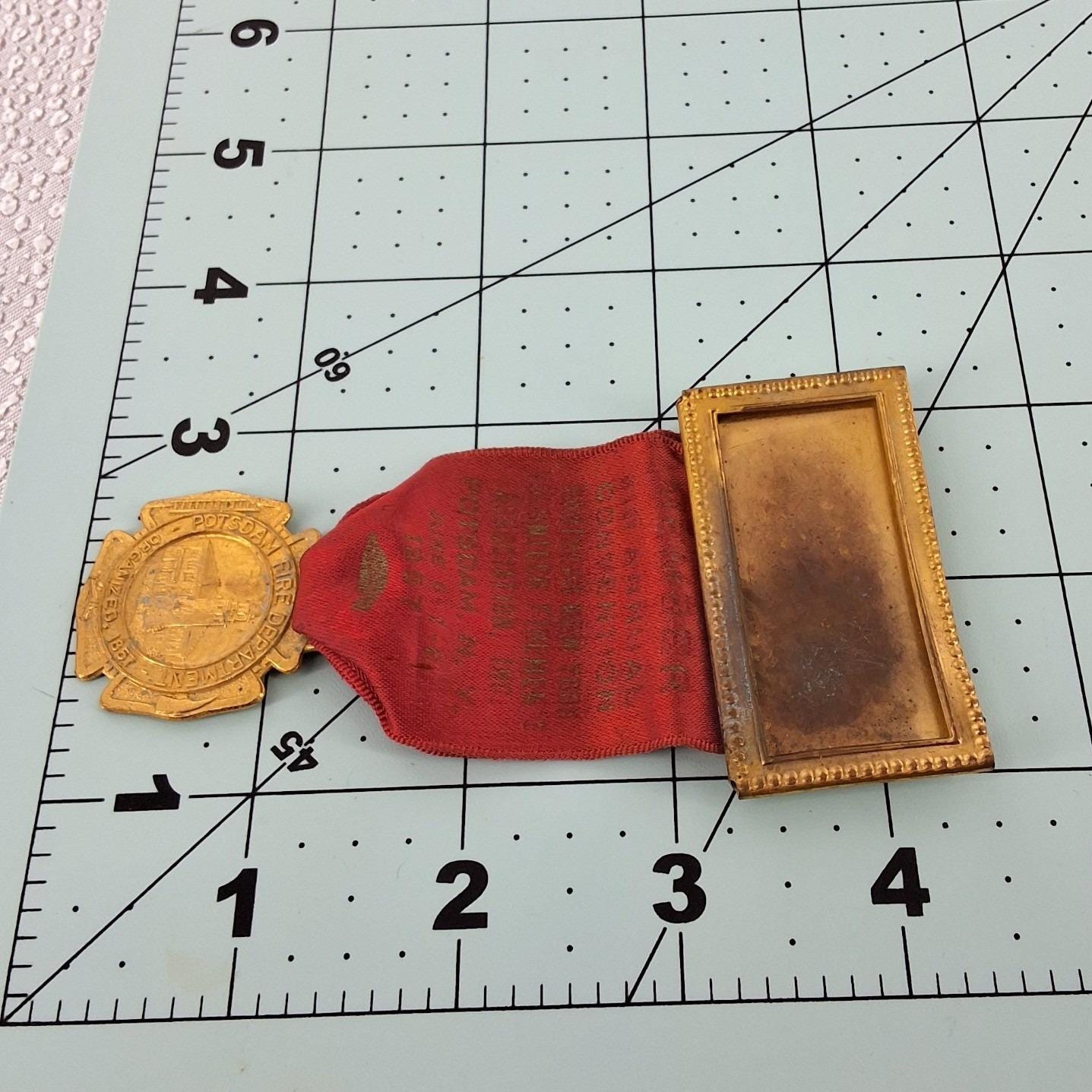 Vintage 1957 Potsdam Fire Department 100th Anniversary Medal NNYVFA Convention - View 5