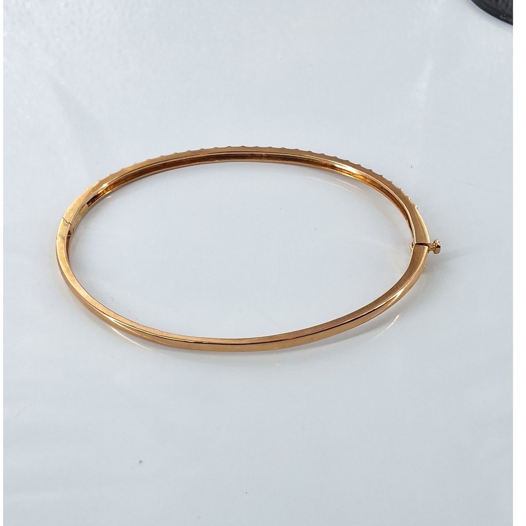 B Gold Tone 925 Sterling Silver Hinged Bangle Bracelet Clear Stones China - View 5