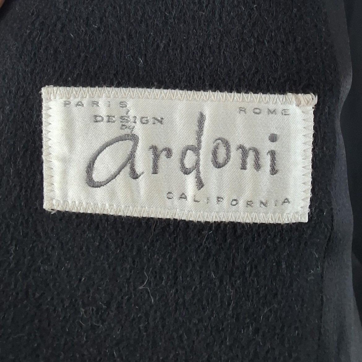 Ardoni California Vintage Wool Coat Mink Fur Collar Black 60s M - View 3