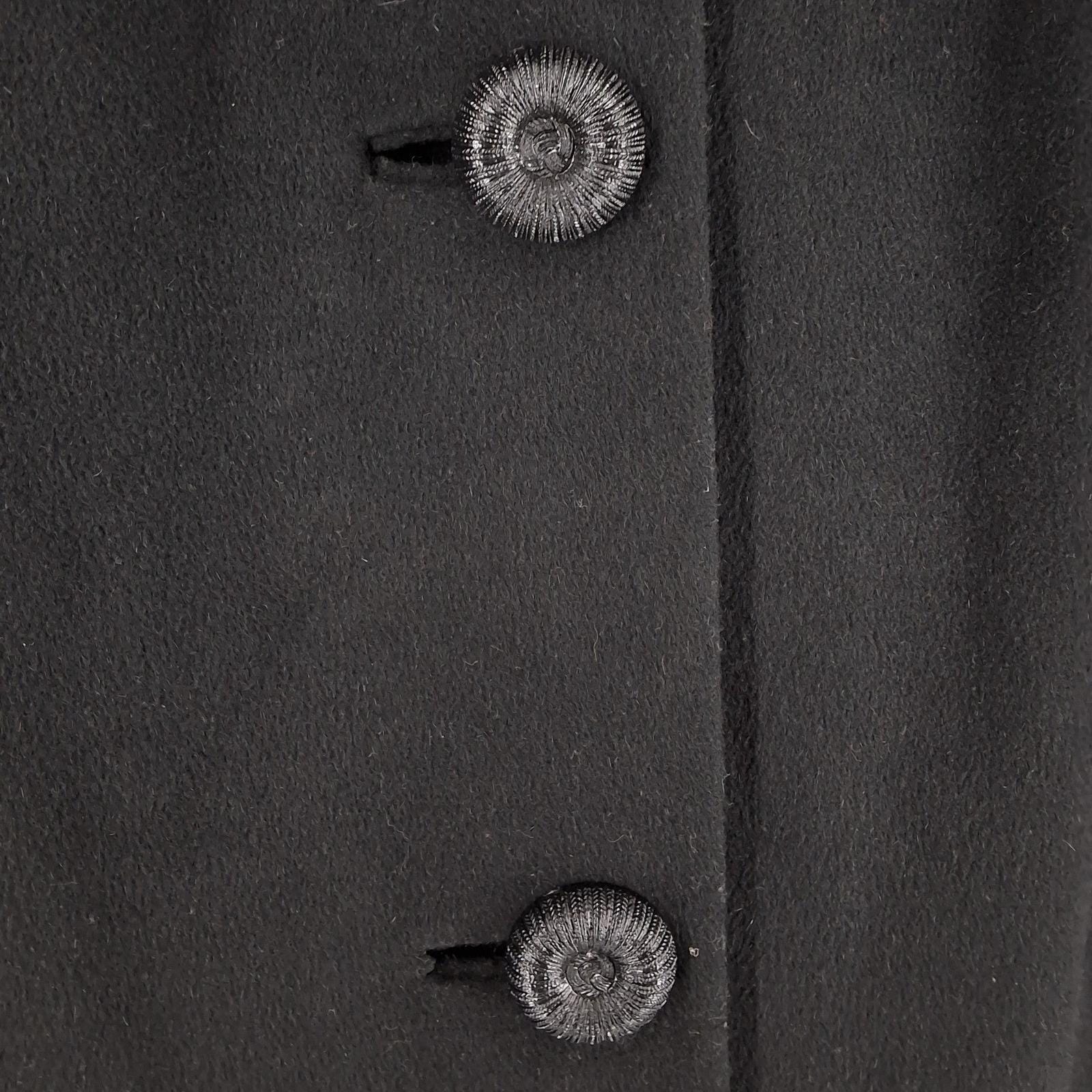 Ardoni California Vintage Wool Coat Mink Fur Collar Black 60s M - View 6