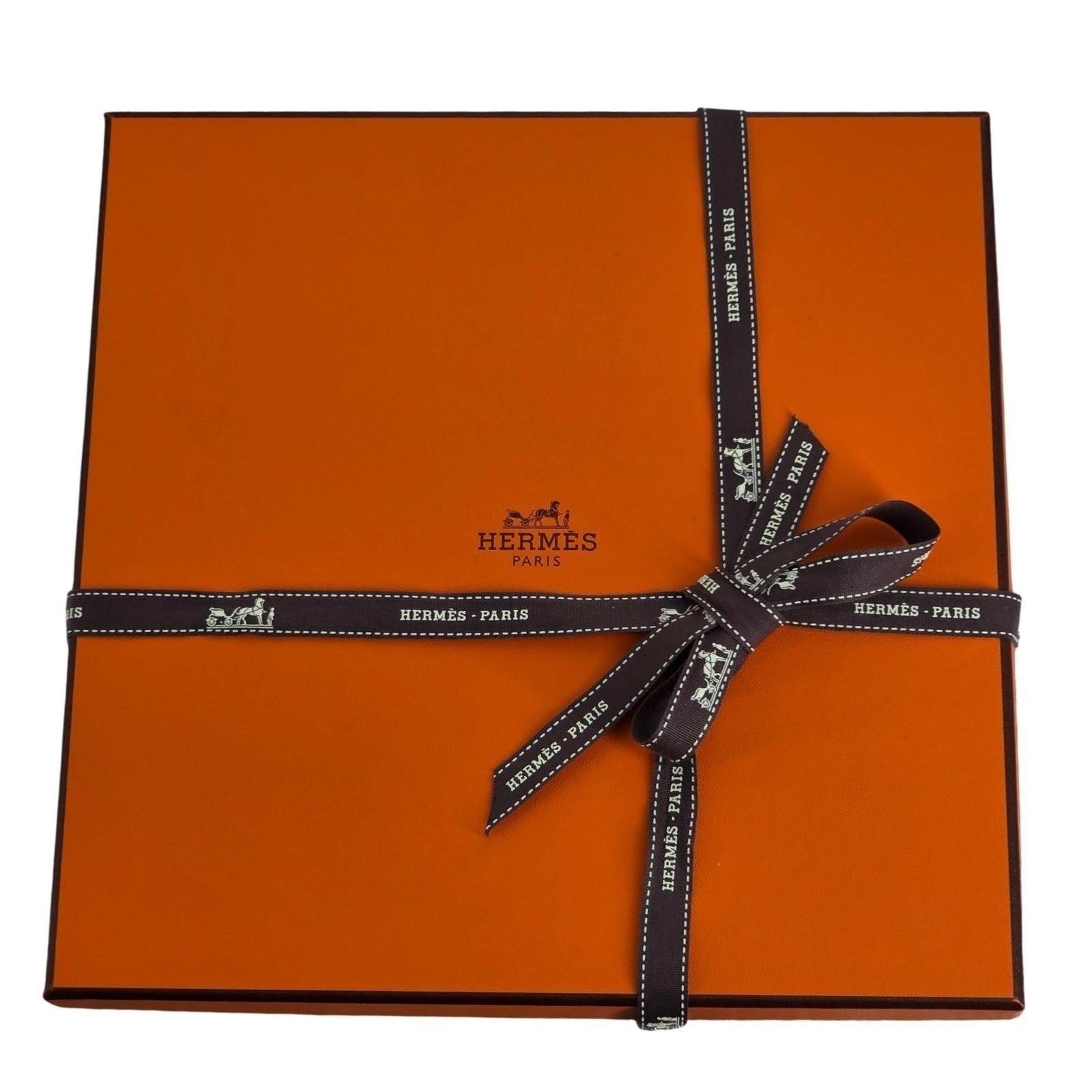Hermes Le Tarot 90cm Silk Scarf Annie Faivre Brown Gold Vintage Carre w/ Box