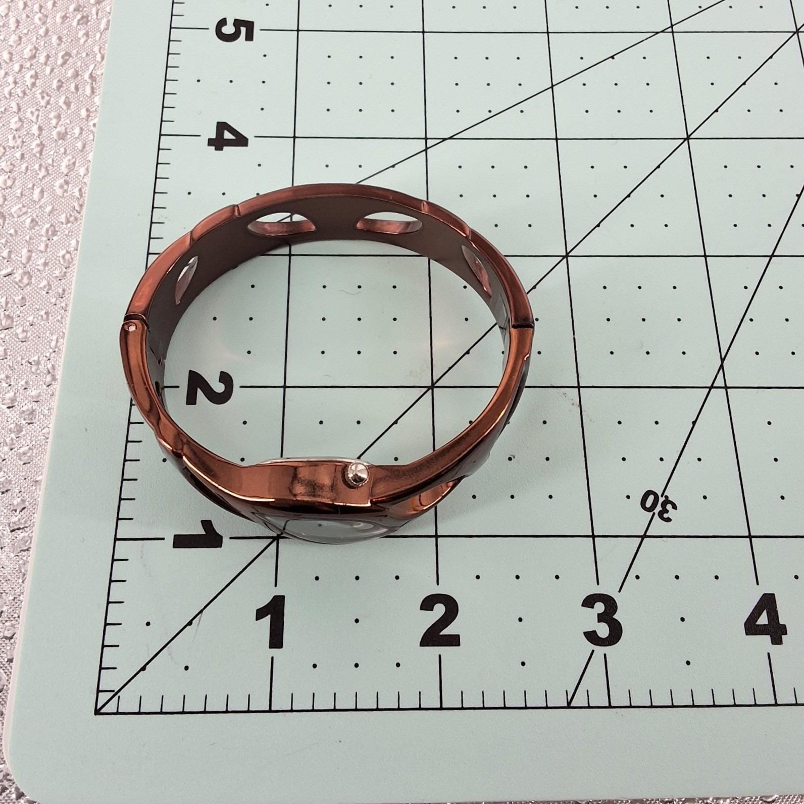 Vivani Womens Bronze Brown Cuff Bangle Watch Asymmetrical Cutout Quartz Analog - View 4