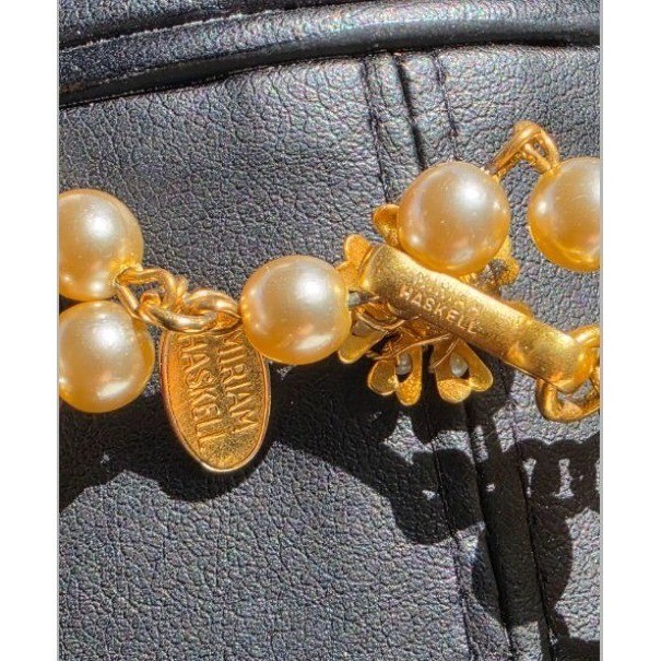Miriam Haskell 8-Strand Pearl & Crystal Runway Statement Necklace Gold - View 3