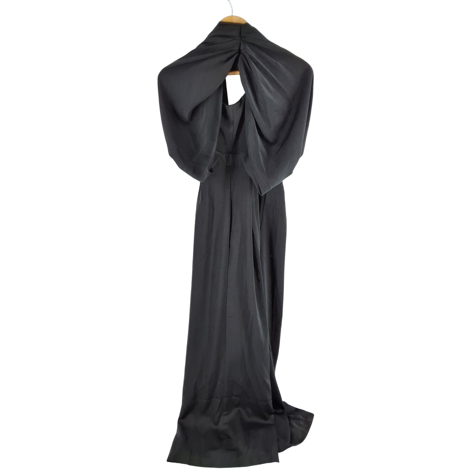 Do+Be Black Cross Halter Satin Wide Leg Jumpsuit Size S New With Tags